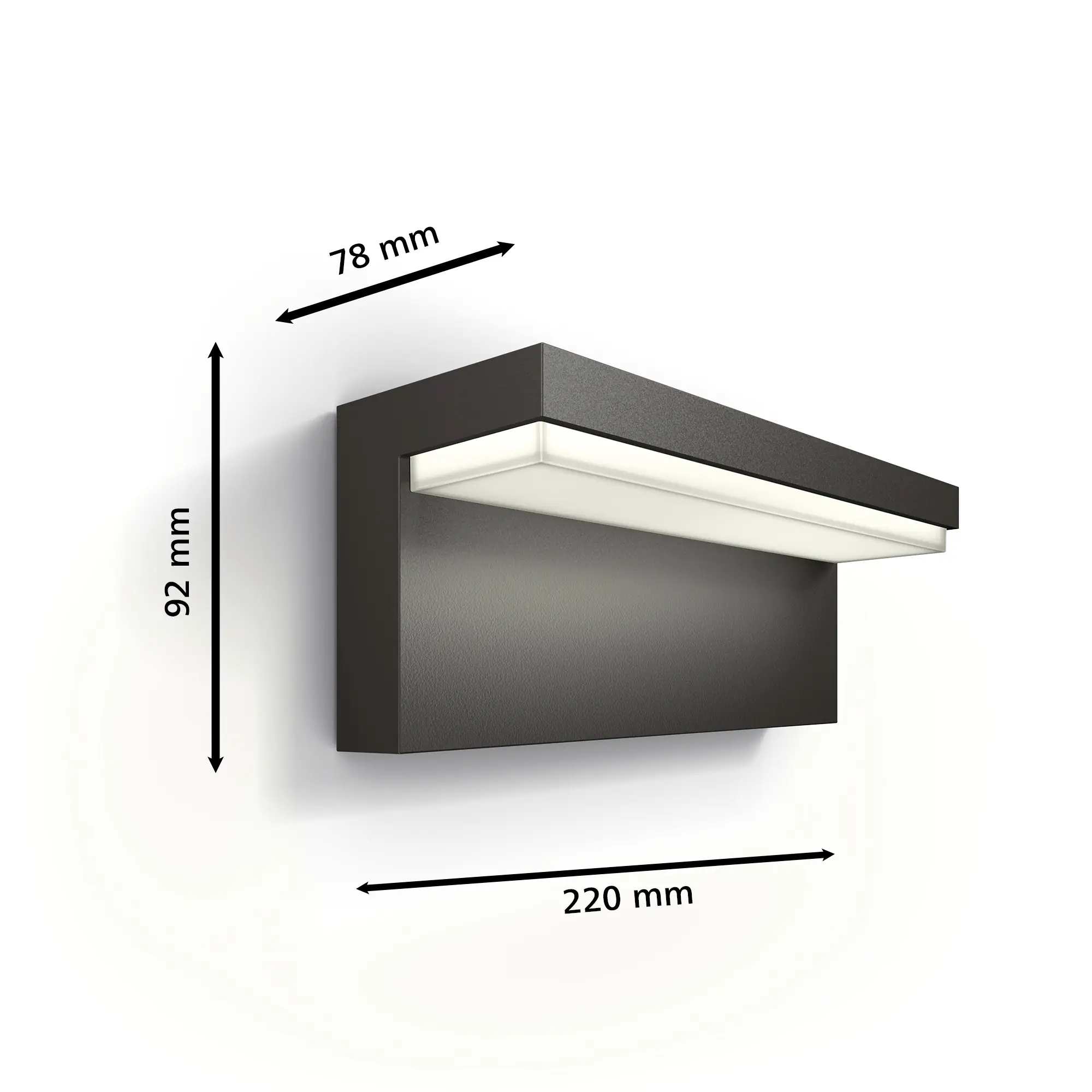 Philips LED Außenwandleuchte Bustan anthrazit warmweiß