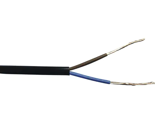 Schlauchleitung H03VV-F 2 x 0,75 - 5 Meter, schwarz