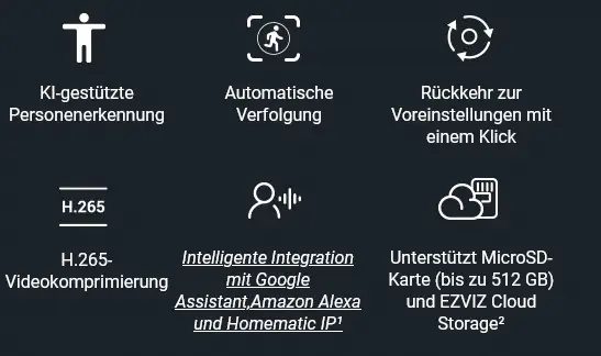 Ezviz Wlan Outdoor Überwachungskamera H8C 360° mit Bewegungserkennung