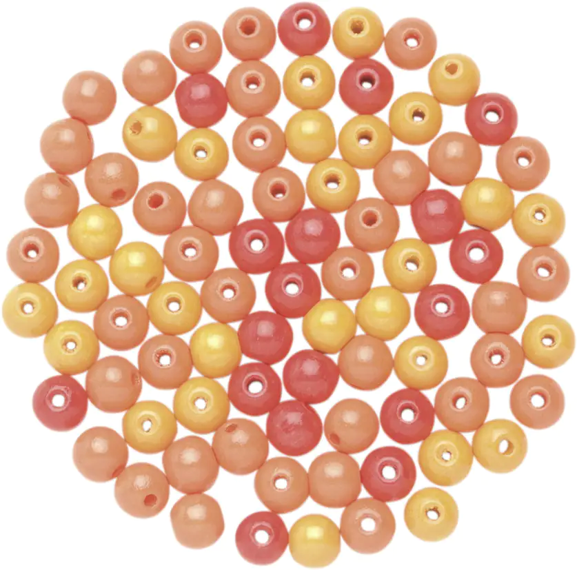 Glorex Holzperle orange mix 12 mm - 28 Stück