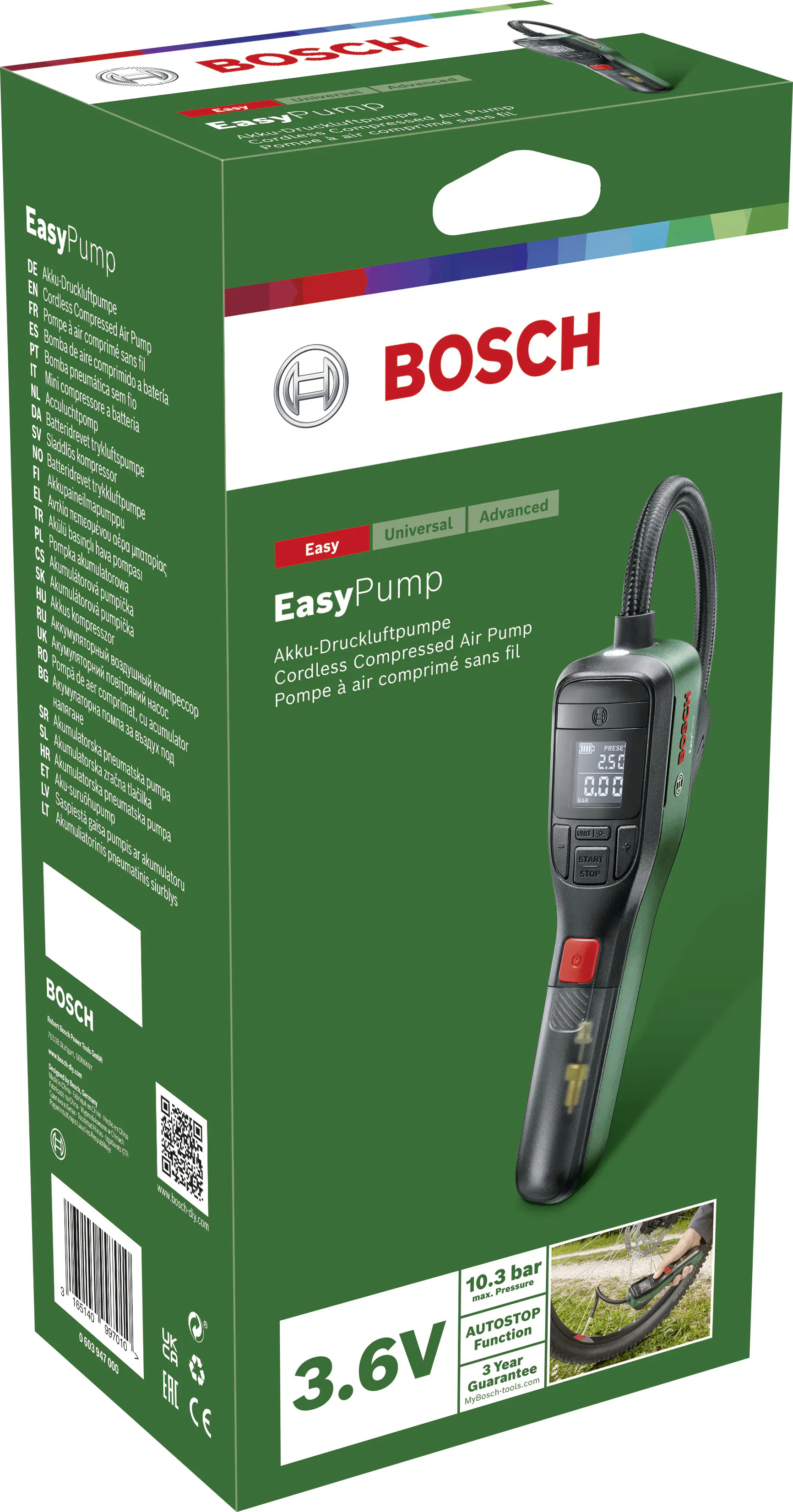 Bosch Akku-Druckluftpumpe EasyPump 3,6 V inkl. USB-Ladekabel