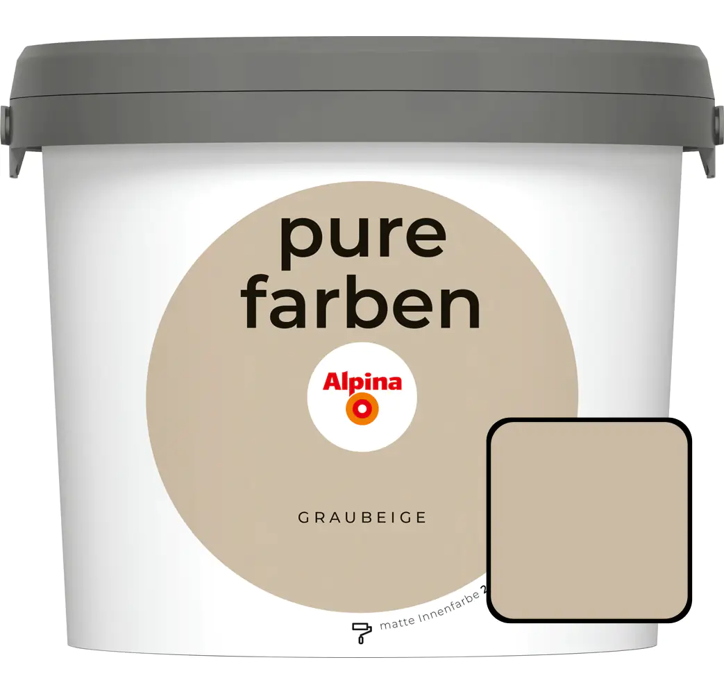Alpina Pure Farben Wandfarbe graubeige 2,5 L
