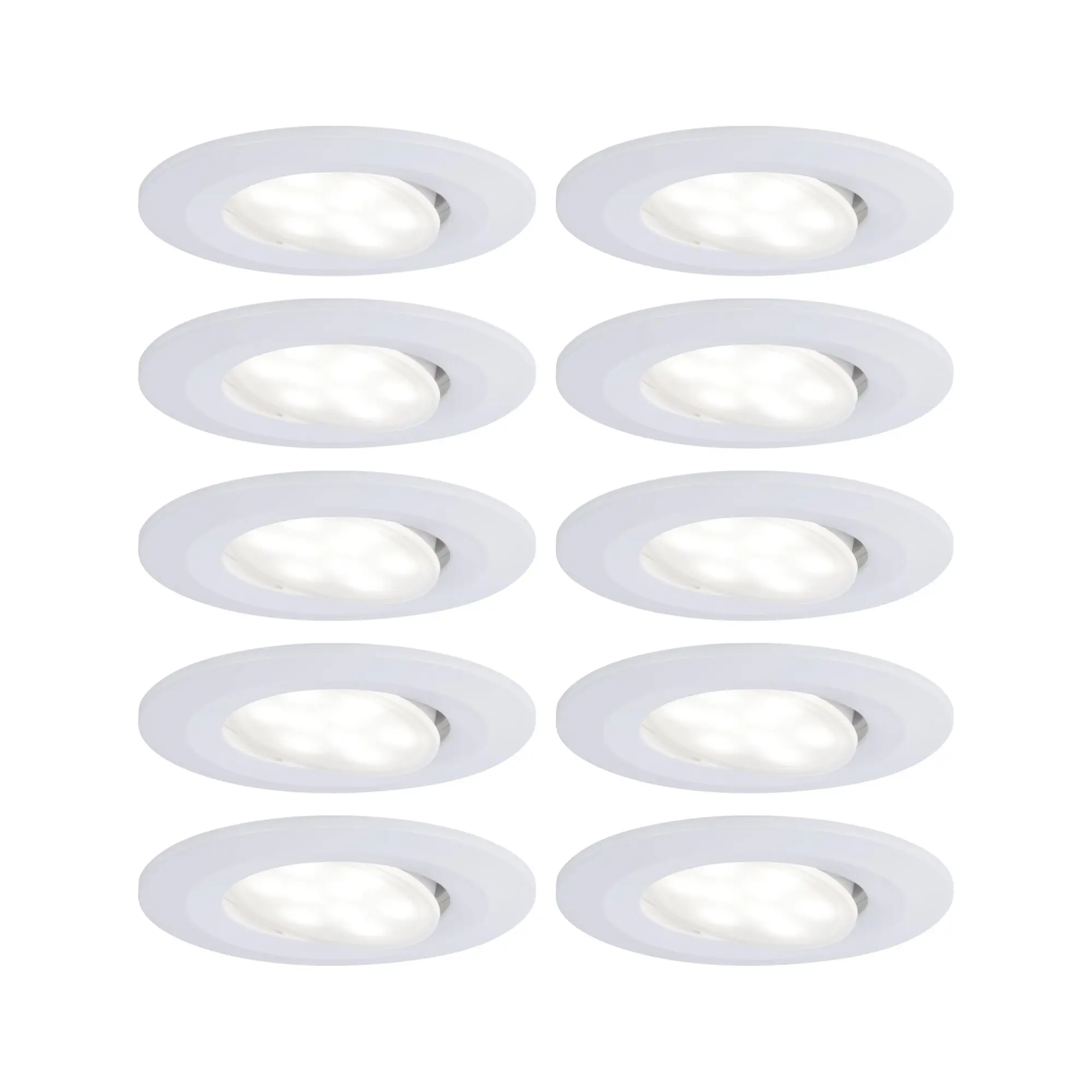 Paulmann LED-Einbauleuchte Calla Ø 9 cm neutralweiß weiß matt 10er Set
