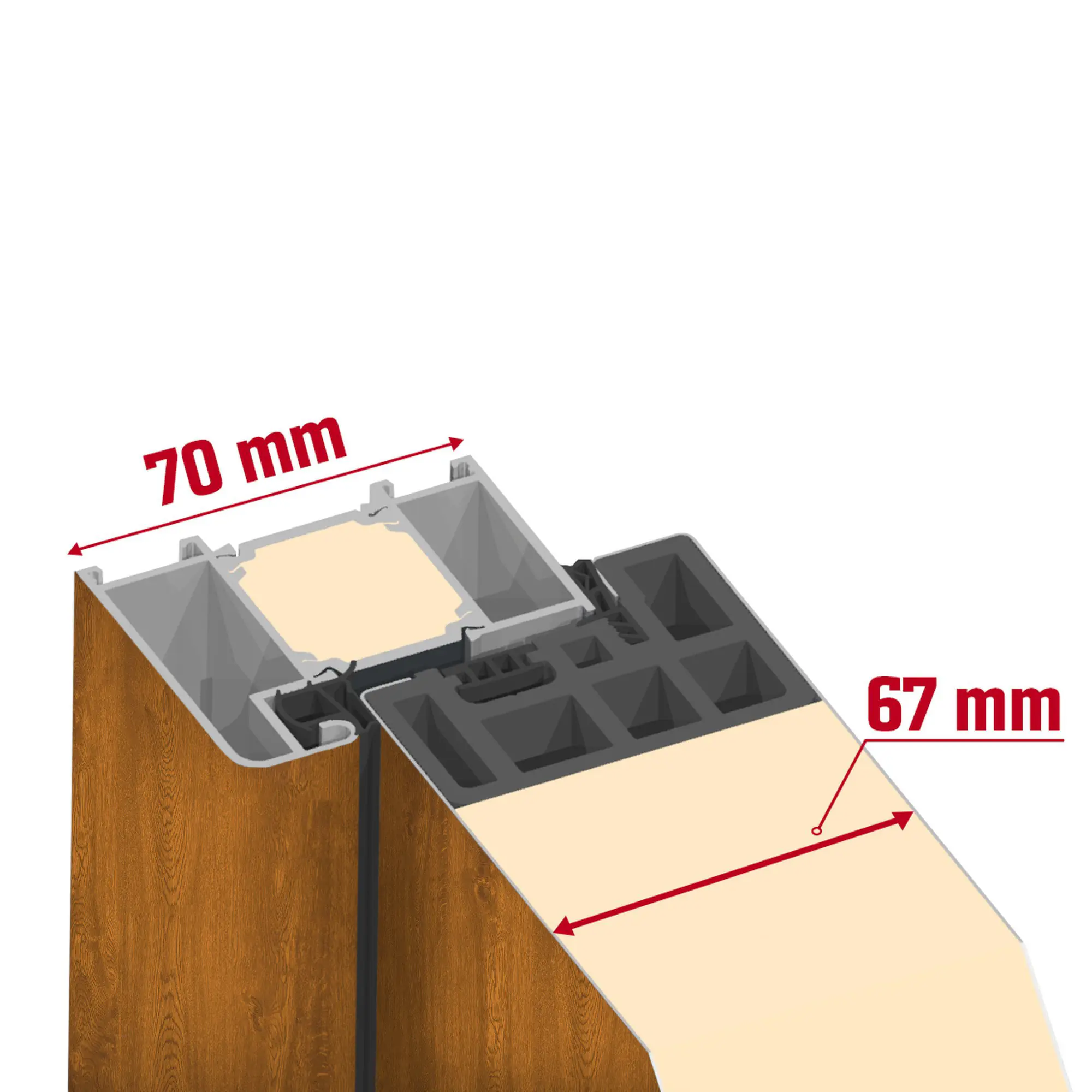 Splendoor Haustür Passivedoor Premium B02 RC2 Oak DIN Rechts 110 x 210 cm