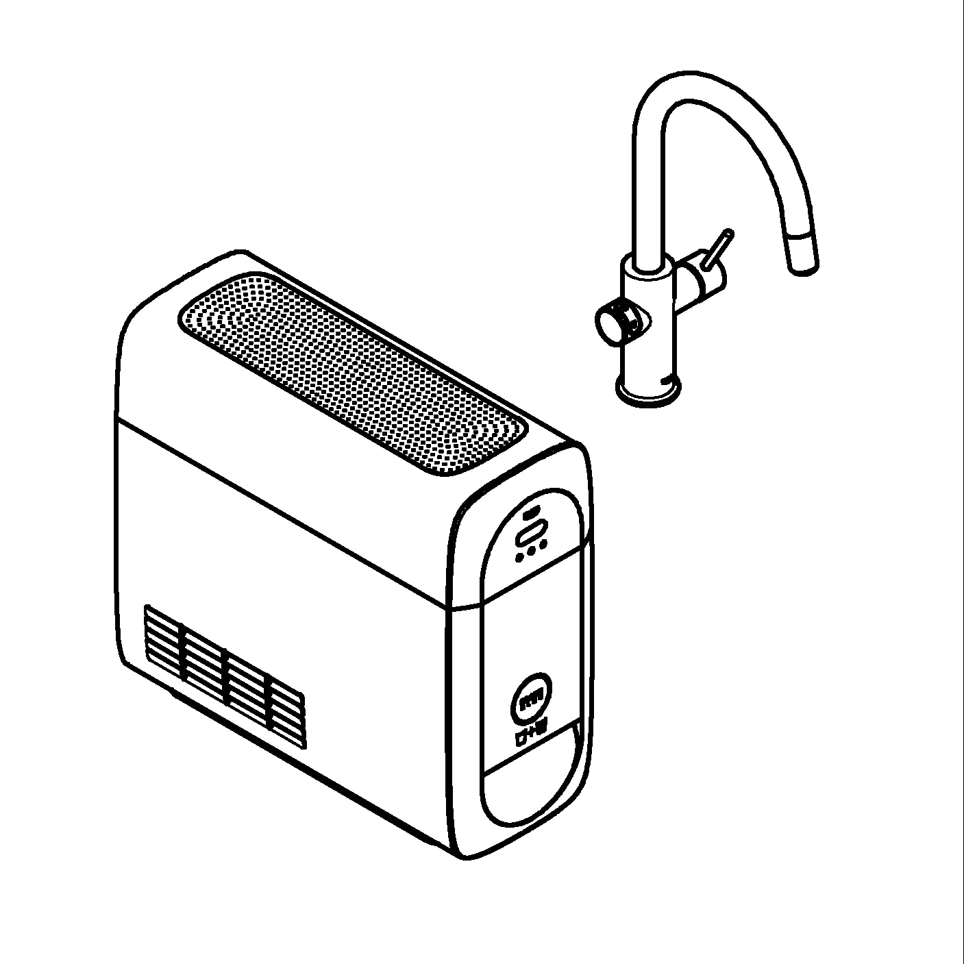 Grohe Blue Home C-Auslauf Starter Kit mit herausziehbarem Mousseurauslauf supersteel