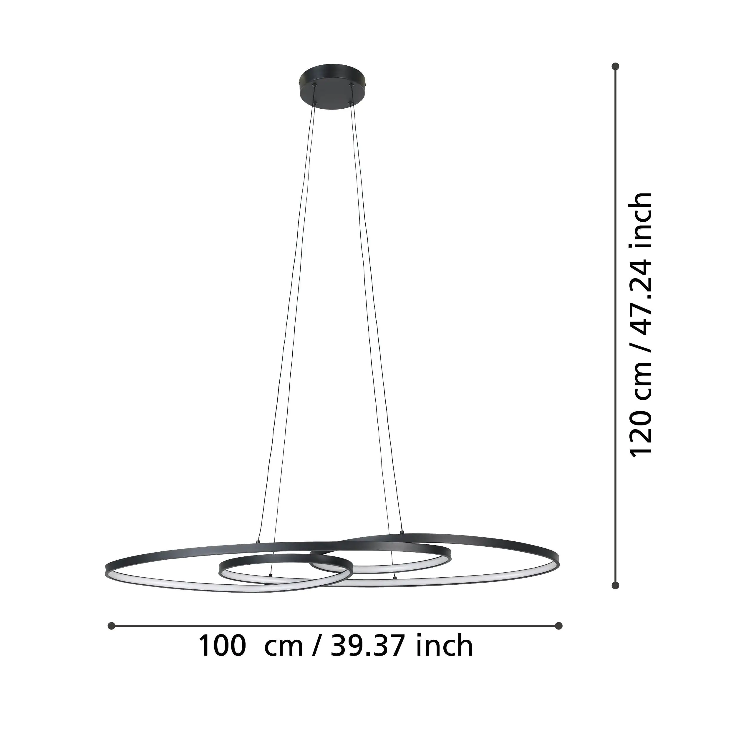 Eglo LED Pendelleuchte Gianella schwarz weiß 100 x 36 x 120 cm