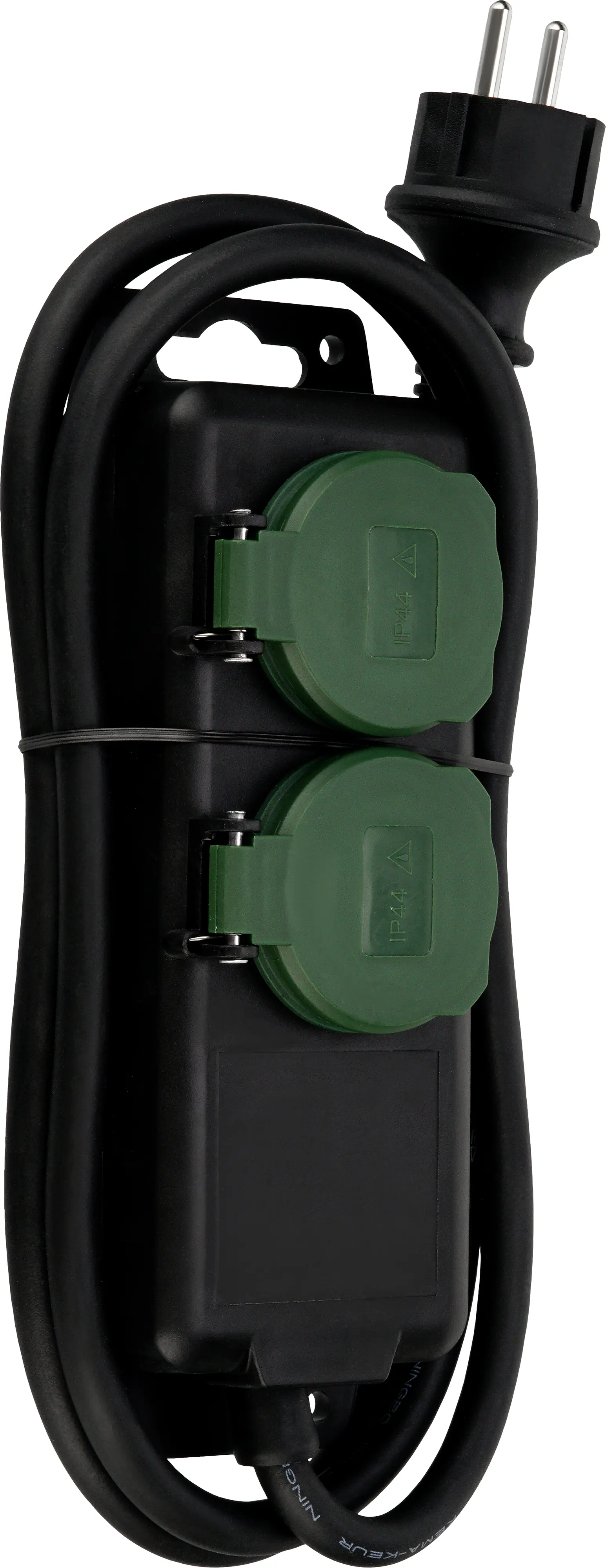 REV Steckdosenleiste 2-fach 1,4 m H07RN-F 3G1,5 mm², schwarz grün, IP 44