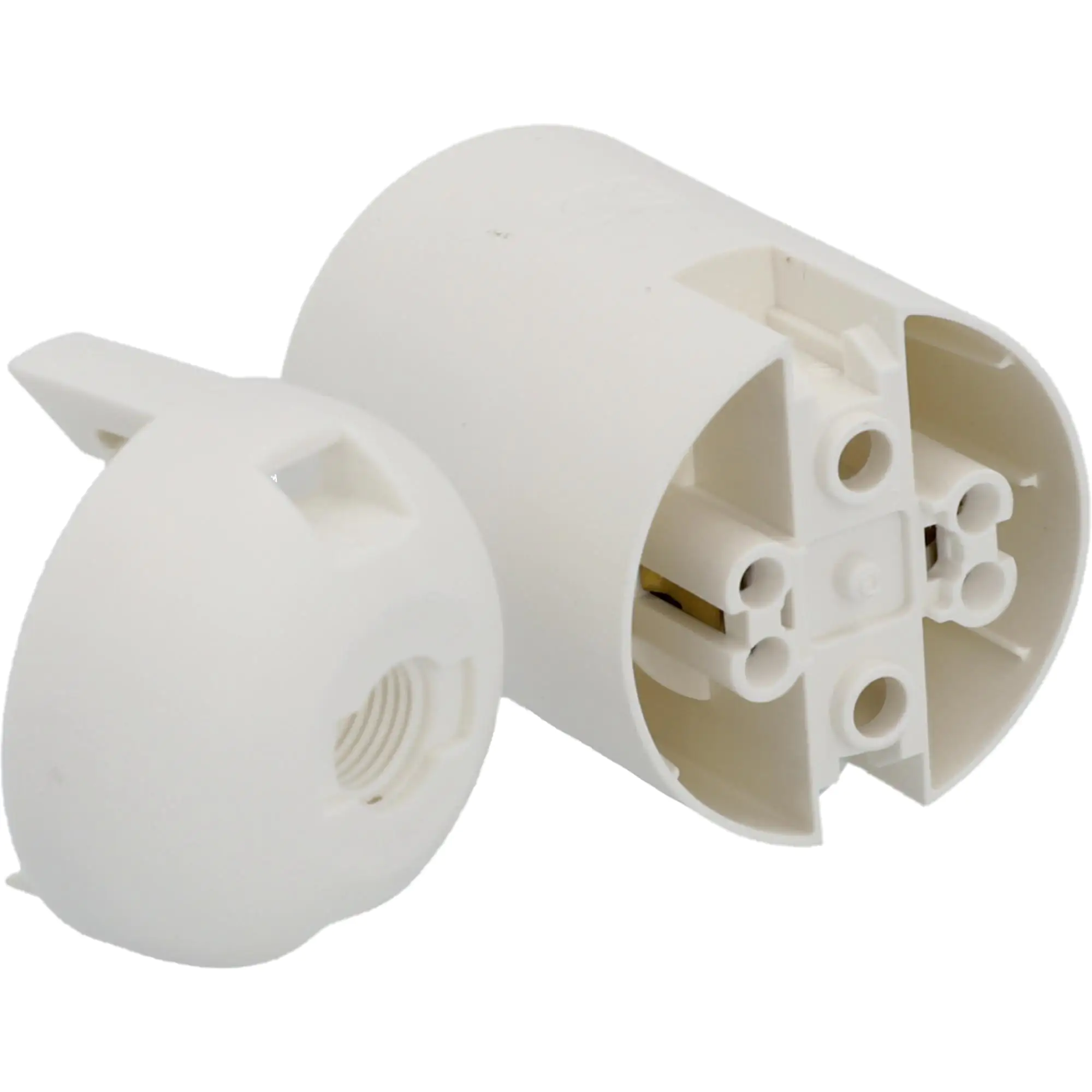 Lampen-Fassung Glattmantel E 27, weiß