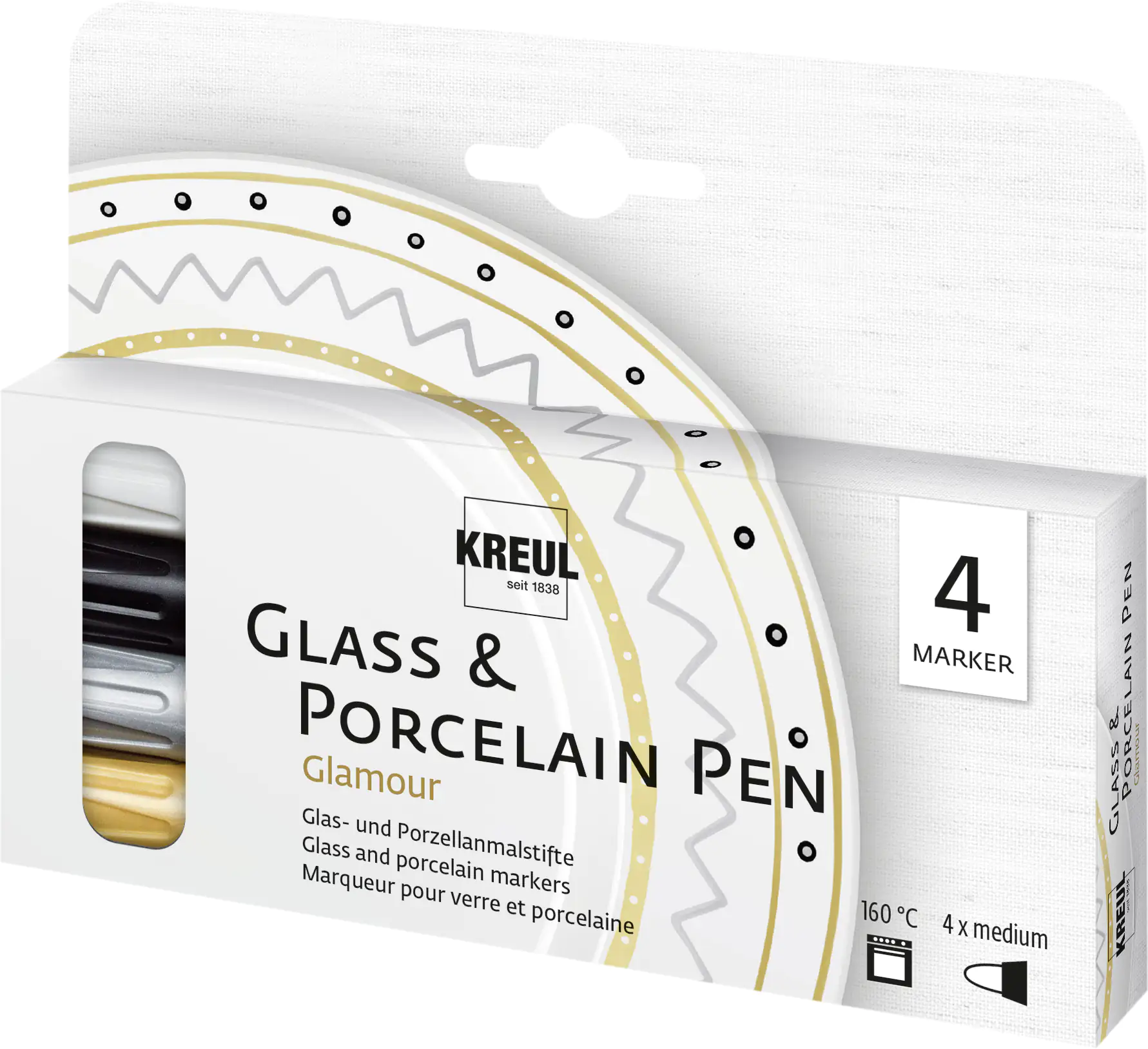 Kreul Glass & Porcelain Pen 4er Set Glamour