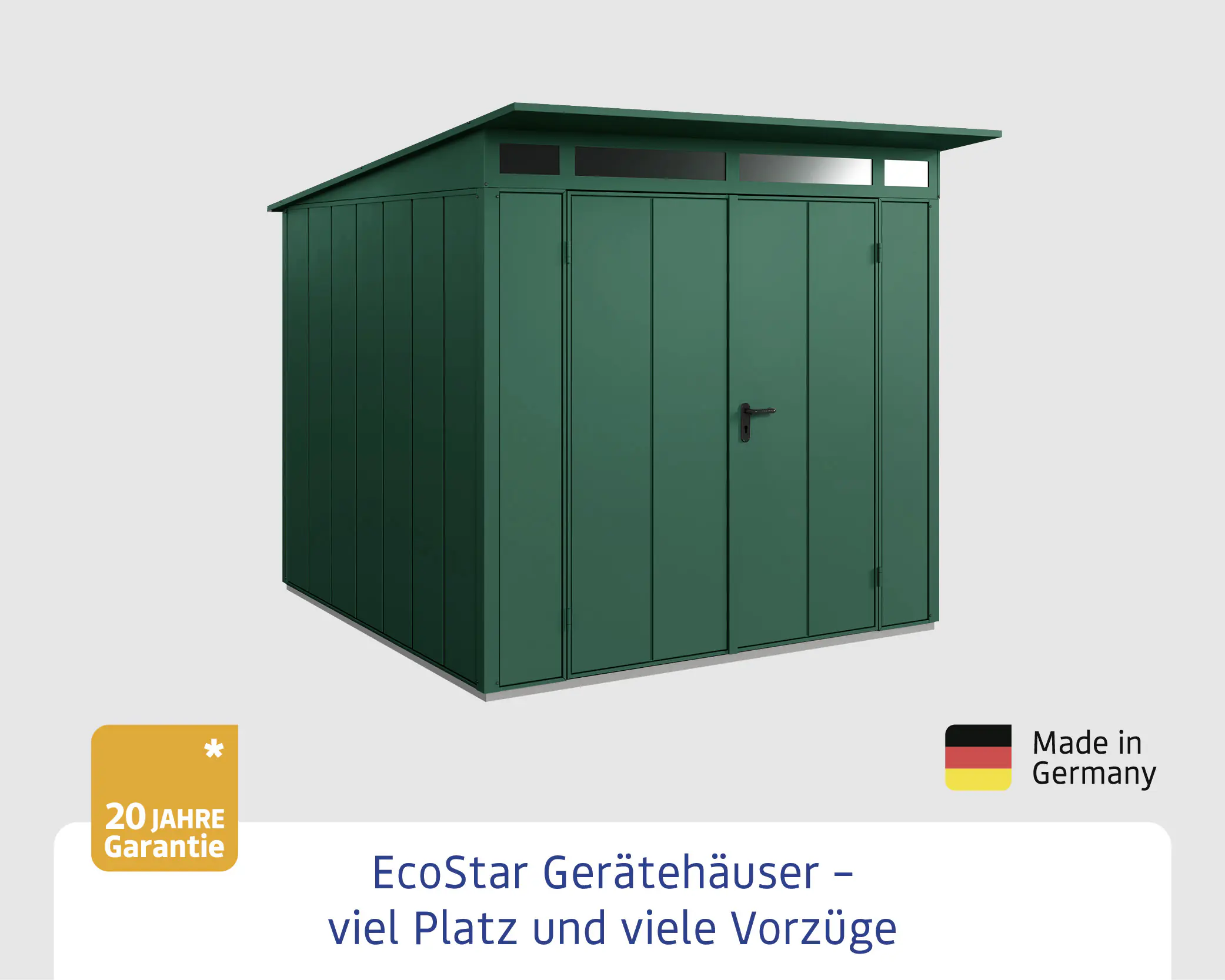 EcoStar Gerätehaus Elegant-P Typ 2 moosgrün 247,9 x 283,4 x 232,3 cm