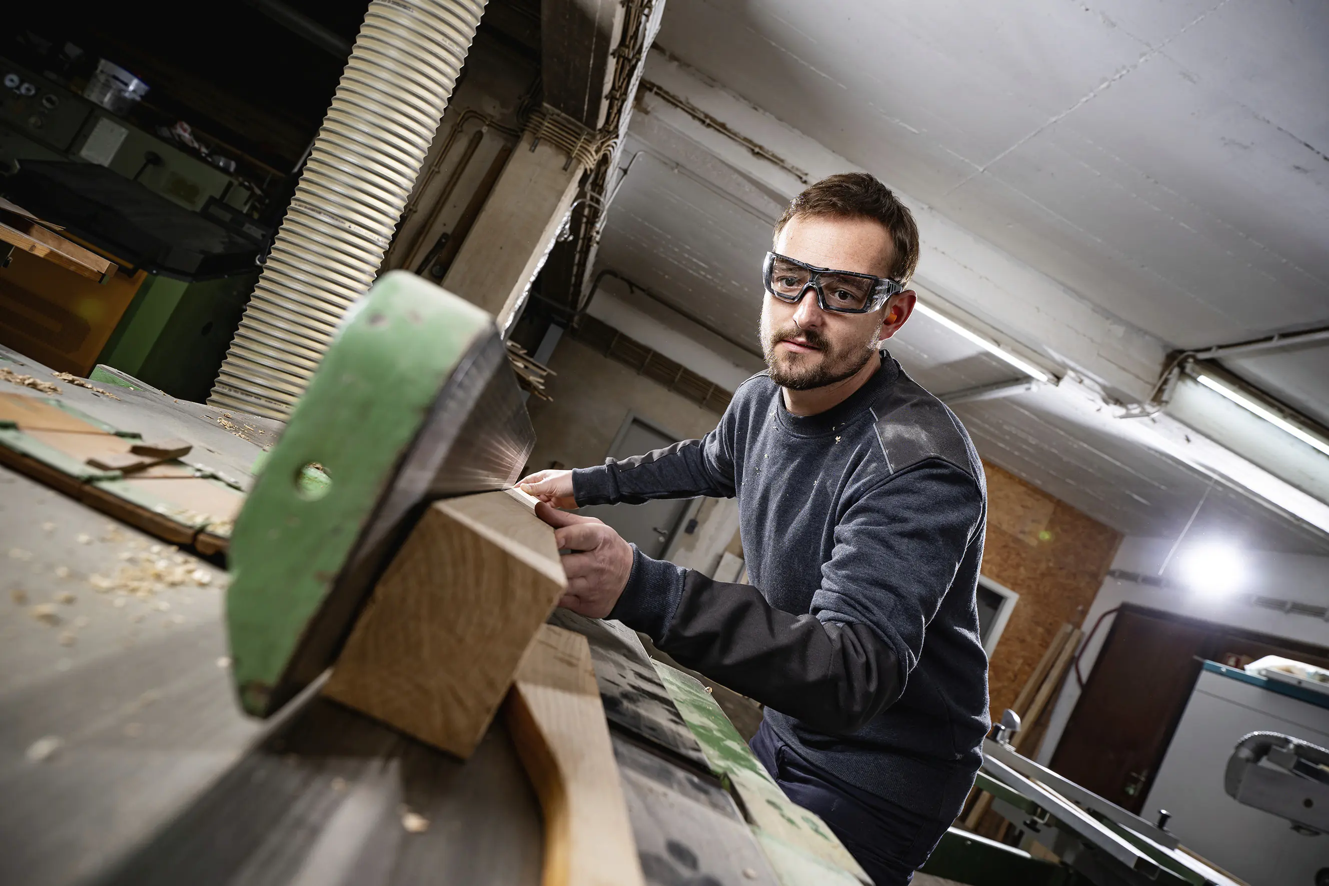 Wolfcraft Schutzbrille mit Band schwarz