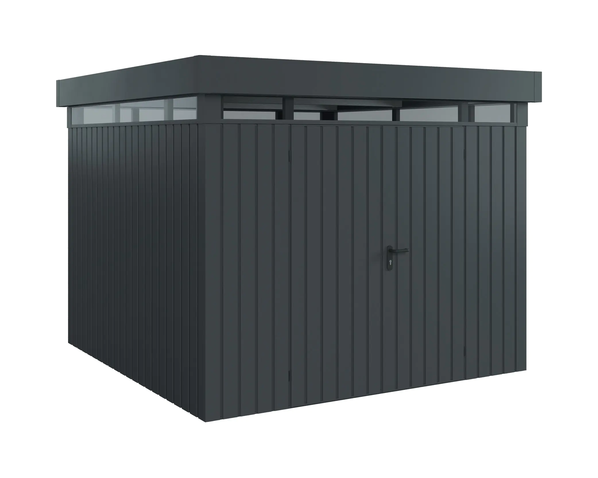 EcoStar Metallgerätehaus Euroline EFD10 LB anthrazit 262 x 262 cm 2-flg.