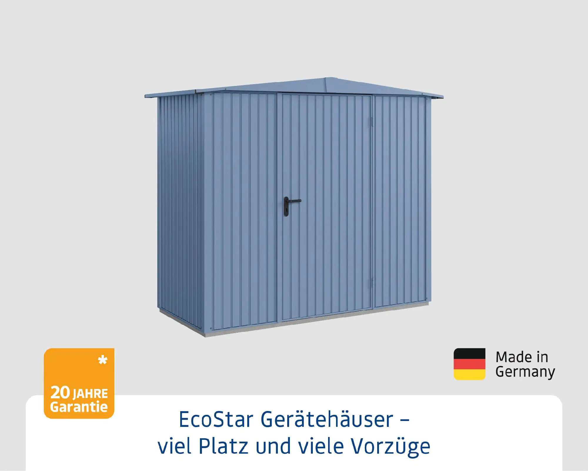 Ecostar Gerätehaus Trend-S Typ 1 258,8 x 121,3 x 216 cm taubenblau