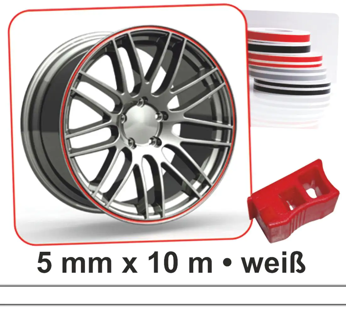 Hermann Schütz Zierstreifen Wheel-Stripes für Autofelgen weiß 5mm x 10m
