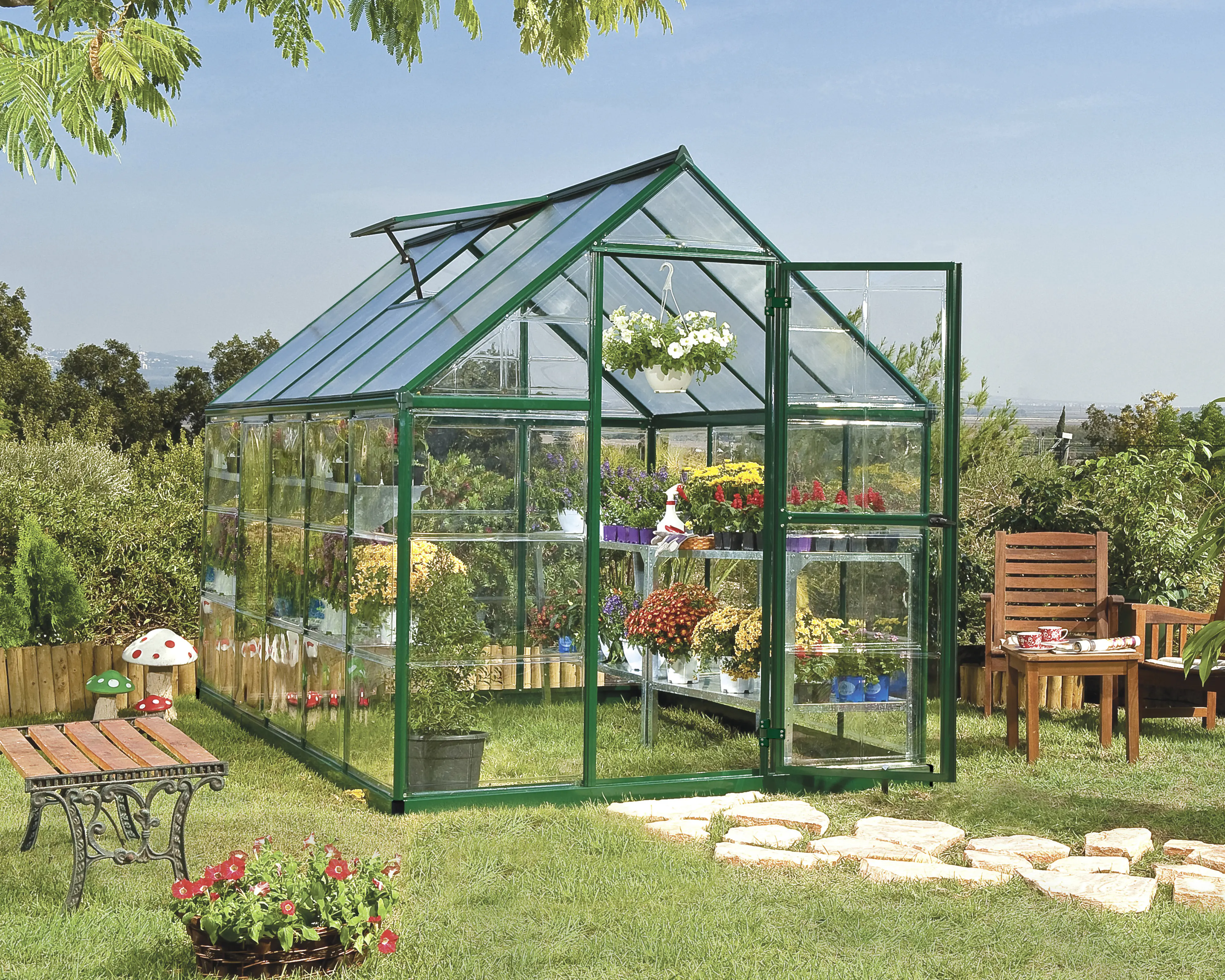 Canopia Gewächshaus Hybrid Alu grün 306 x 185 cm