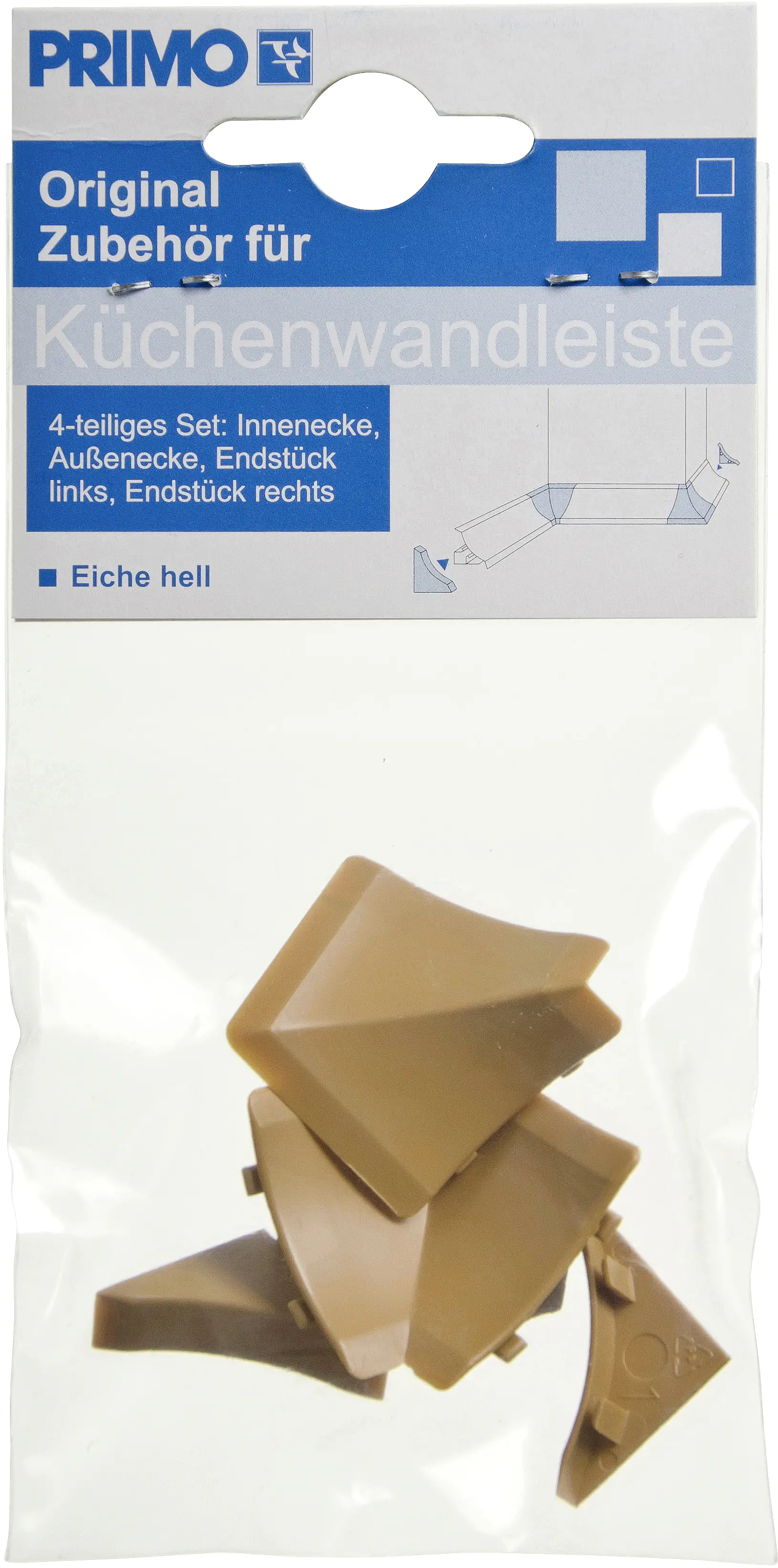 Primo Zubehörset für Wandanschlußleiste eiche hell