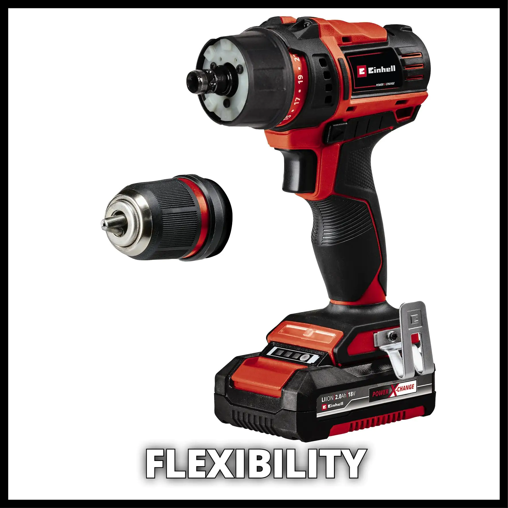 Einhell Akku-Bohrschrauber TE-CD 18/45 Li inkl. 2 x 2,0 Ah & Schnellladegerät