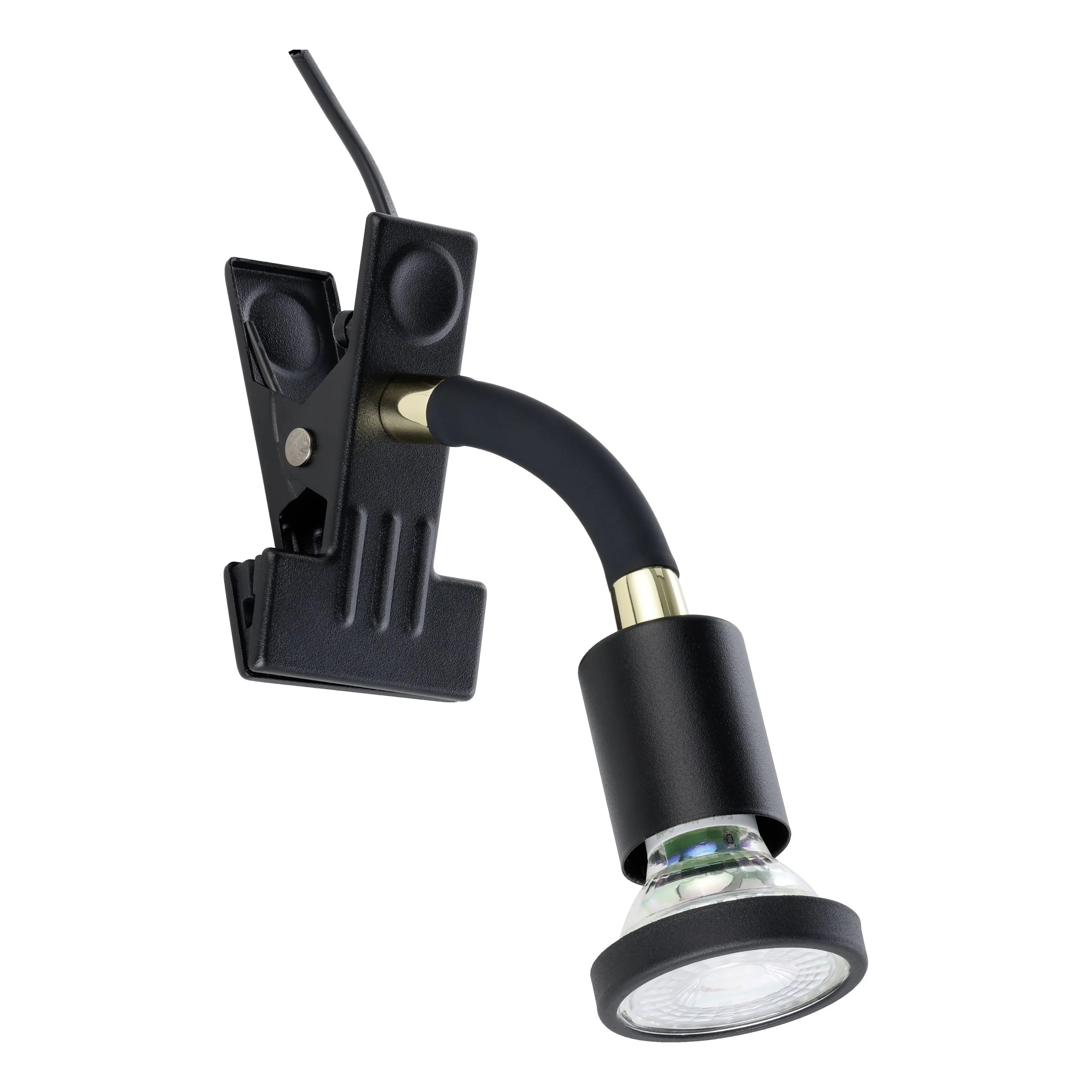 Eglo Klemmspot Parrini schwarz/messing 1er GU10