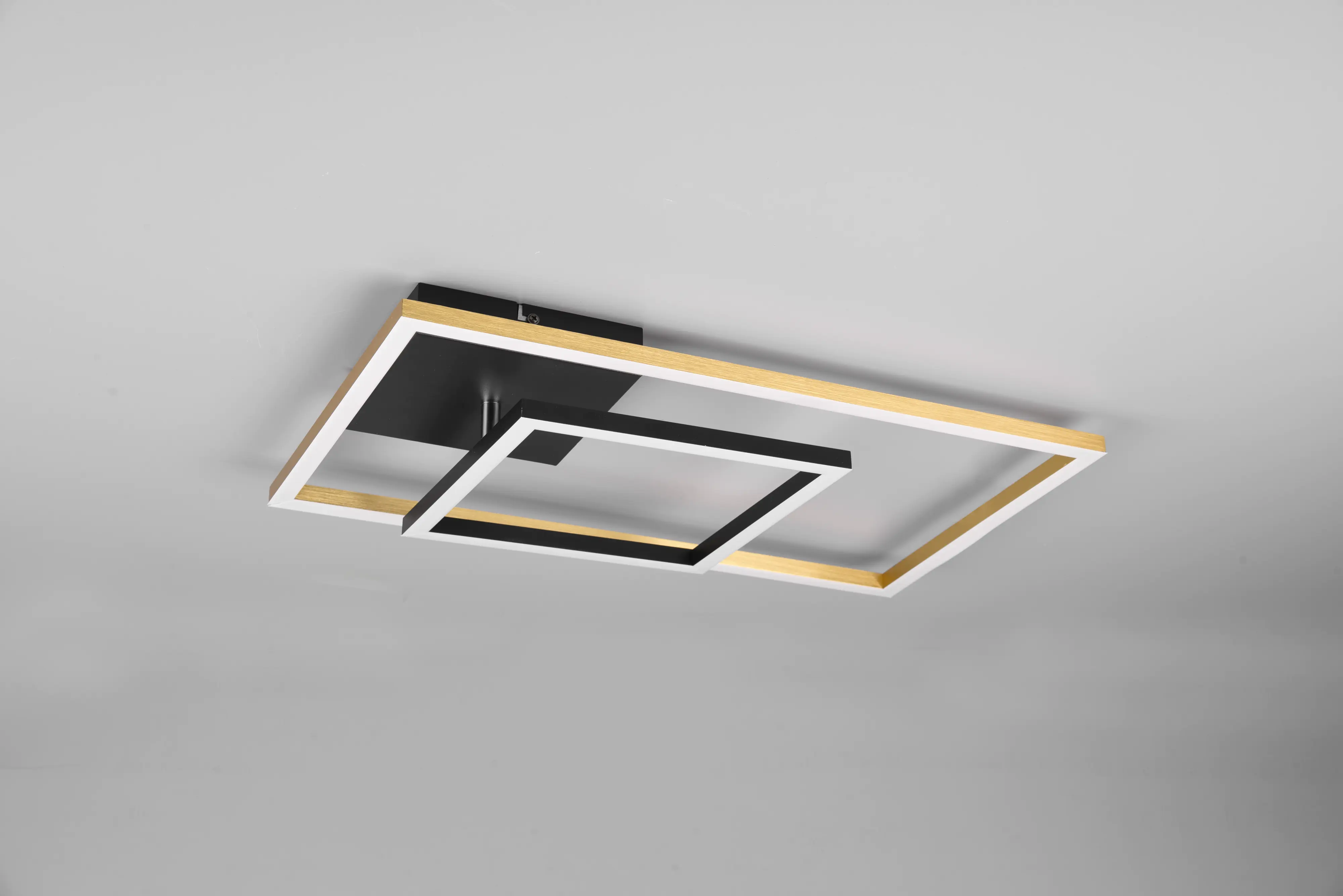 Reality LED Deckenleuchte Padella schwarz, gold, Switch Dimmer, schwenkbar