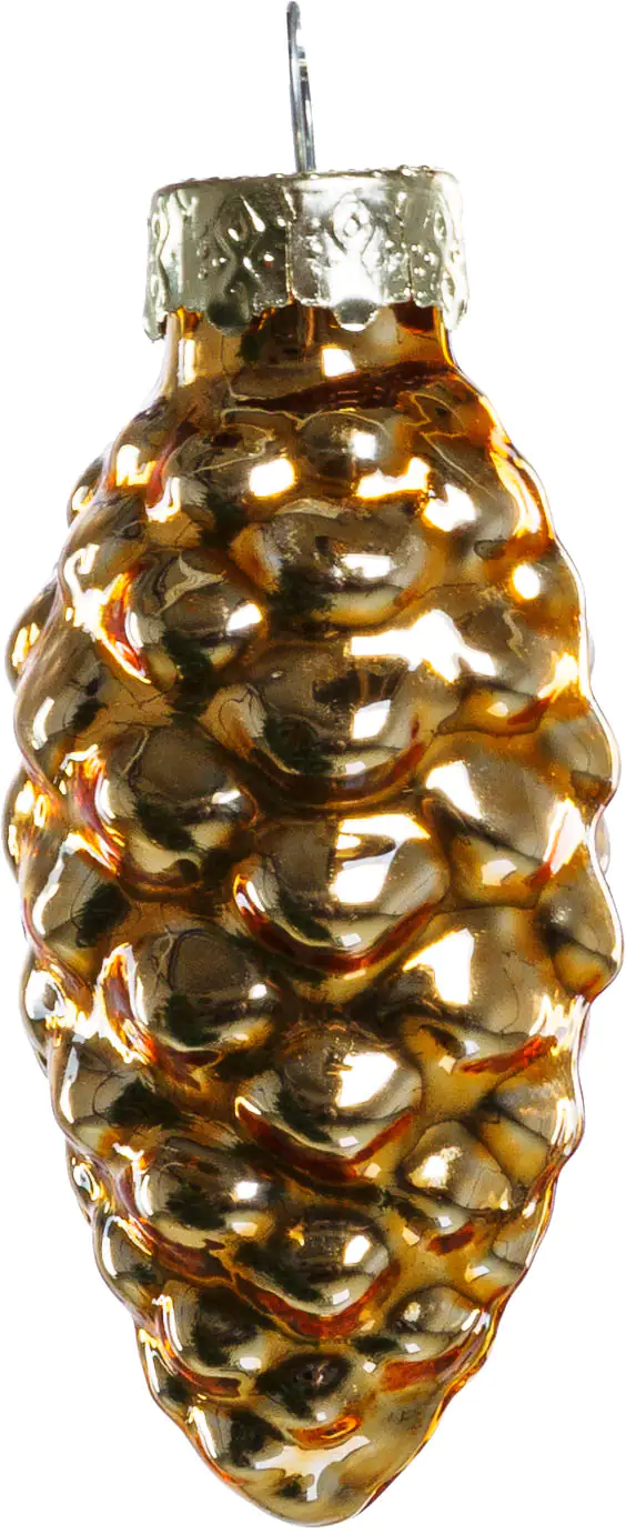 TrendLine Weihnachtskugeln Glas-Tannenzapfen 6 cm gold 12 Stück