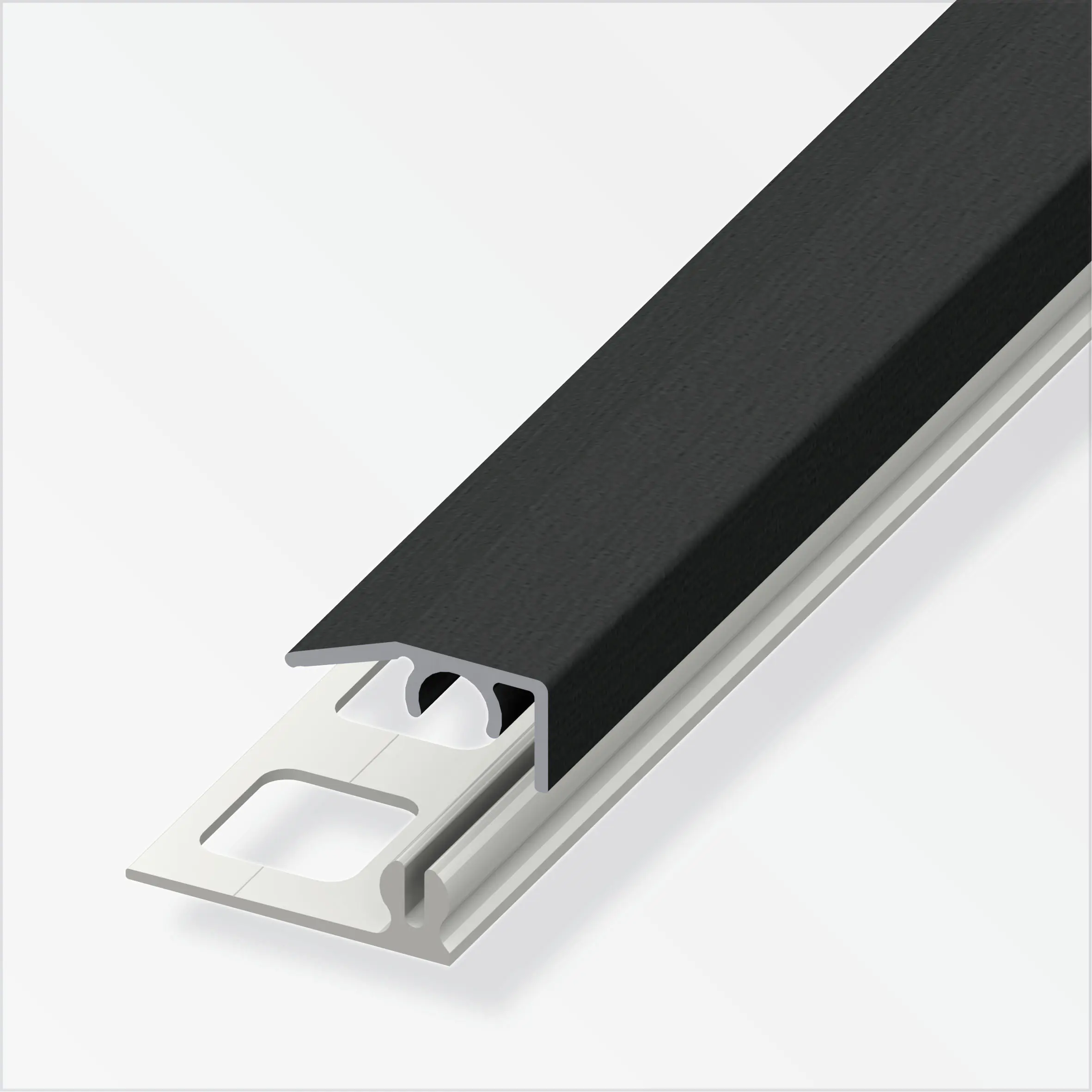 alfer Abschluss-Profil 1 m, 19.5 x 7 mm Alu eloxiert gebürstet schwarz