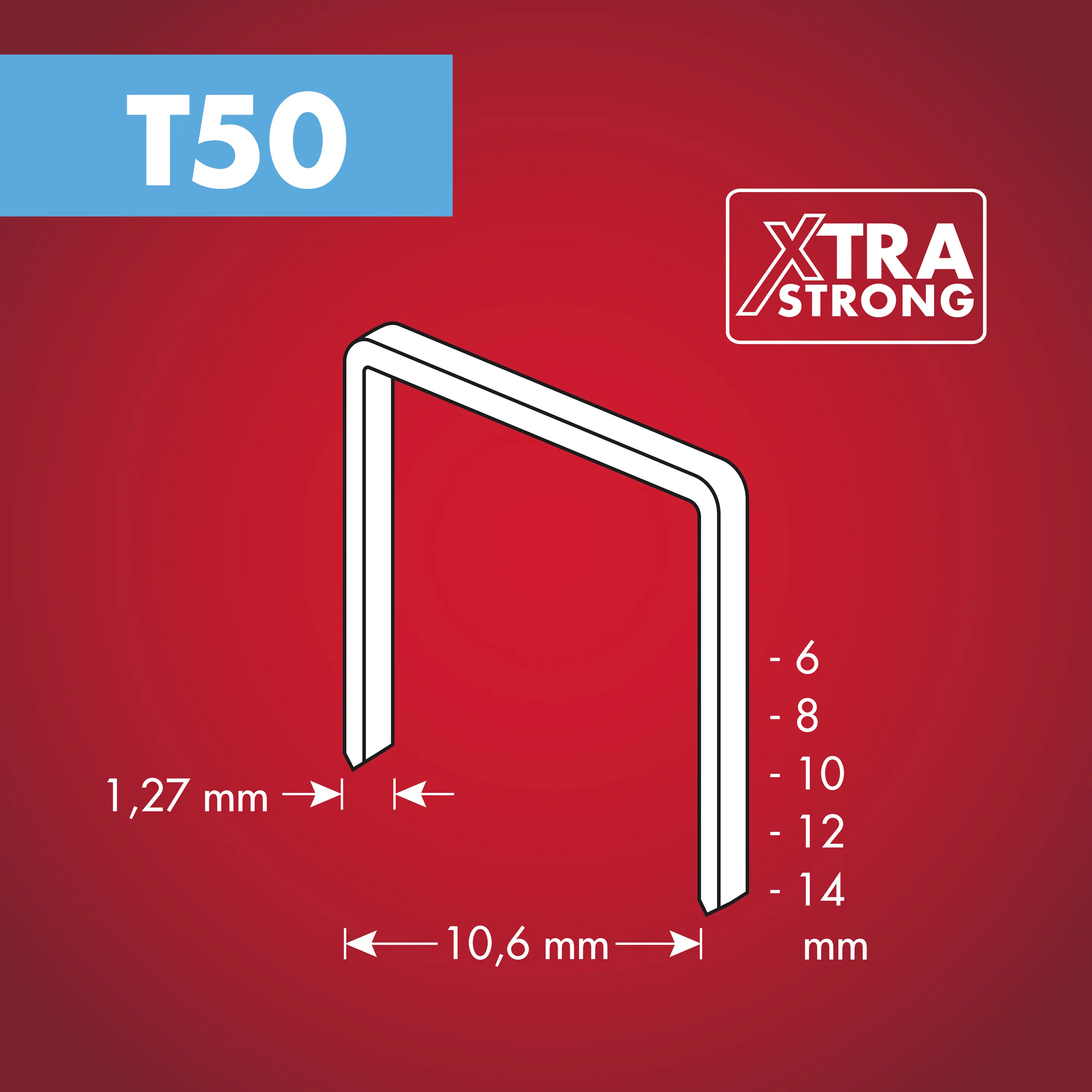 Arrow Tackerklammer Flachtdraht T50 8 mm Folie 1000 Stück