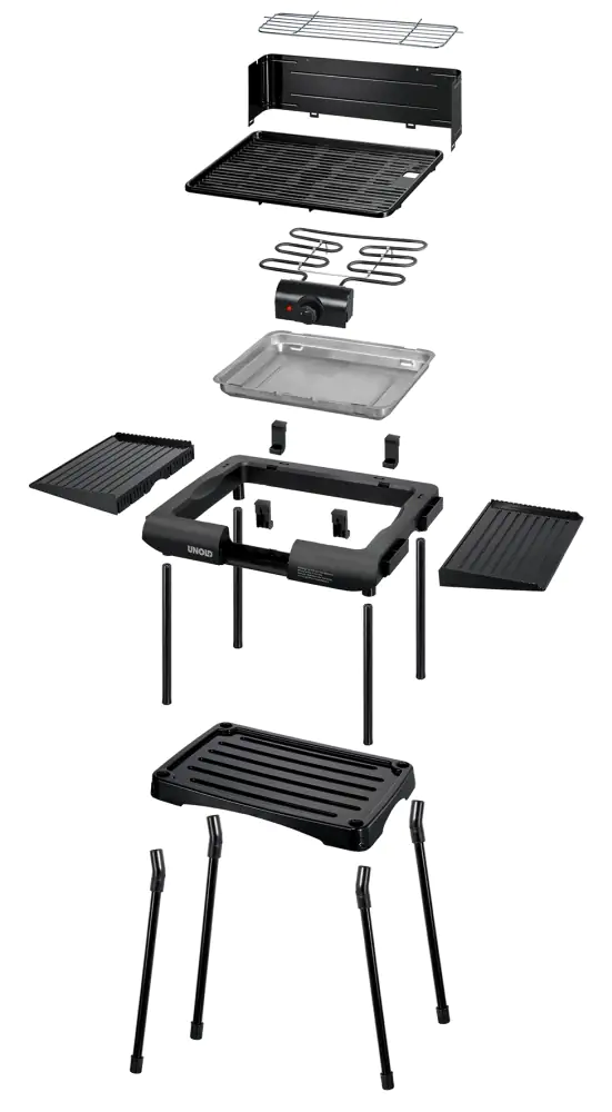 Unold Barbecue-Elektrogrill Vario 58565 schwarz, Standgrill, Tischgrill