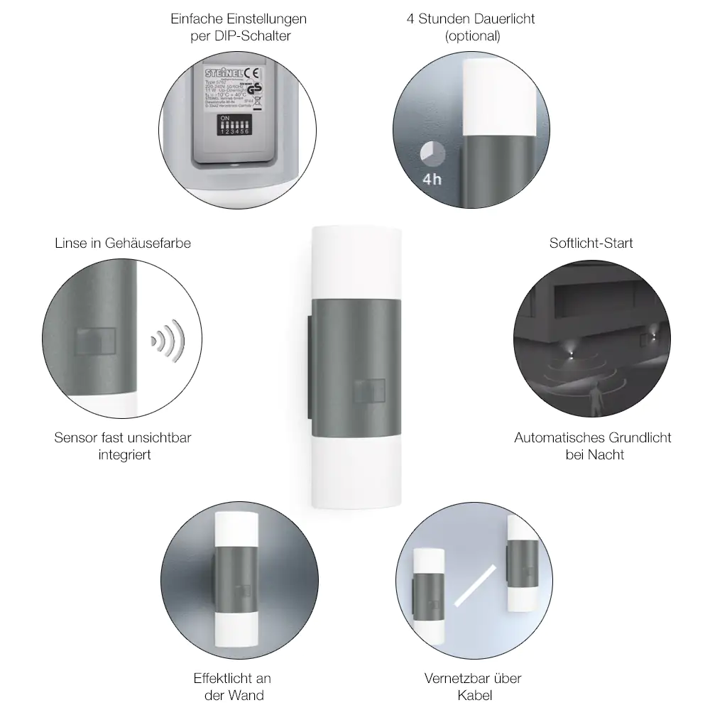 Steinel Außenleuchte L 910 S Anthrazit Up- & Downlight mit Sensor