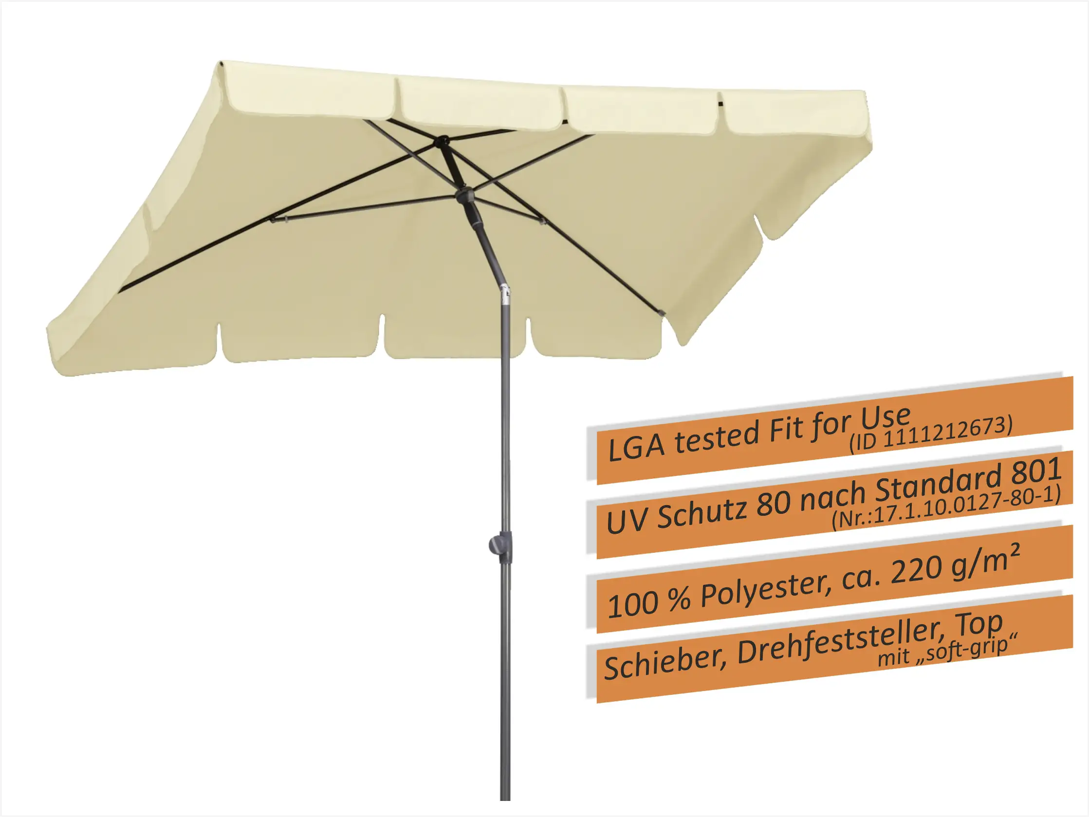 Schneider Sonnenschirm Aquila natur 225 x 120 cm