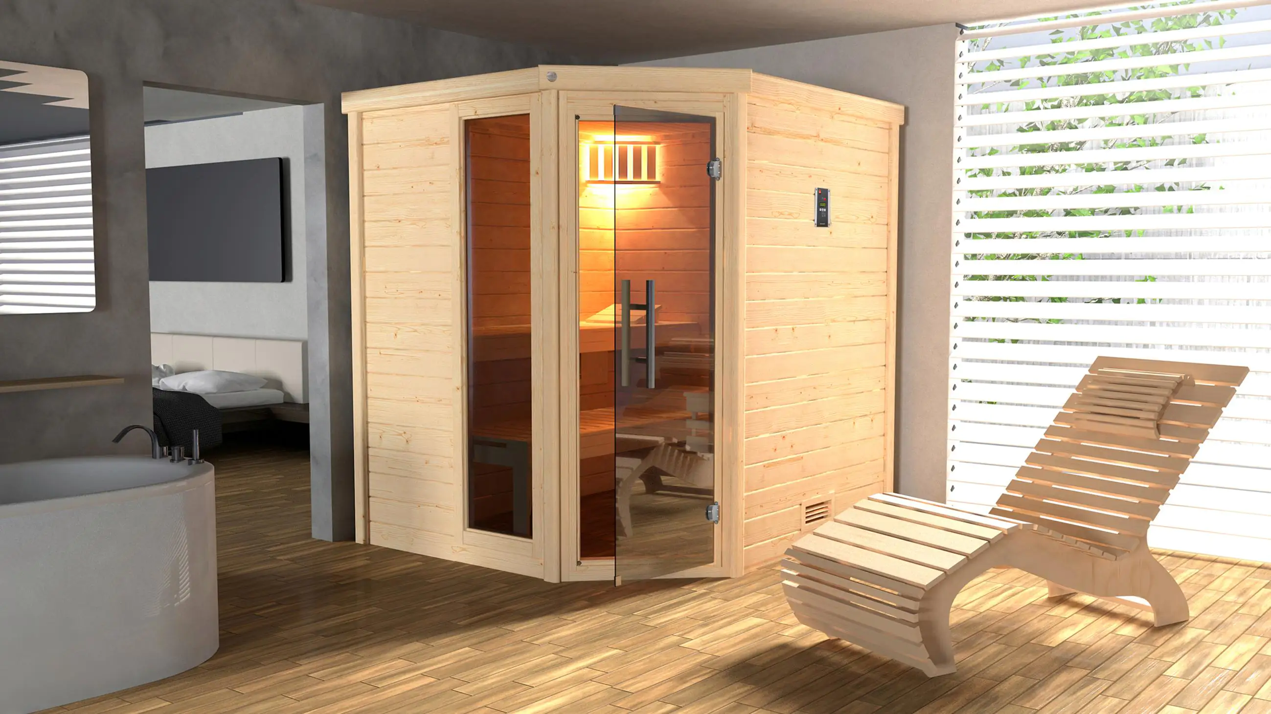 Weka Massivholzsauna Turku 1 Sparkomplettset