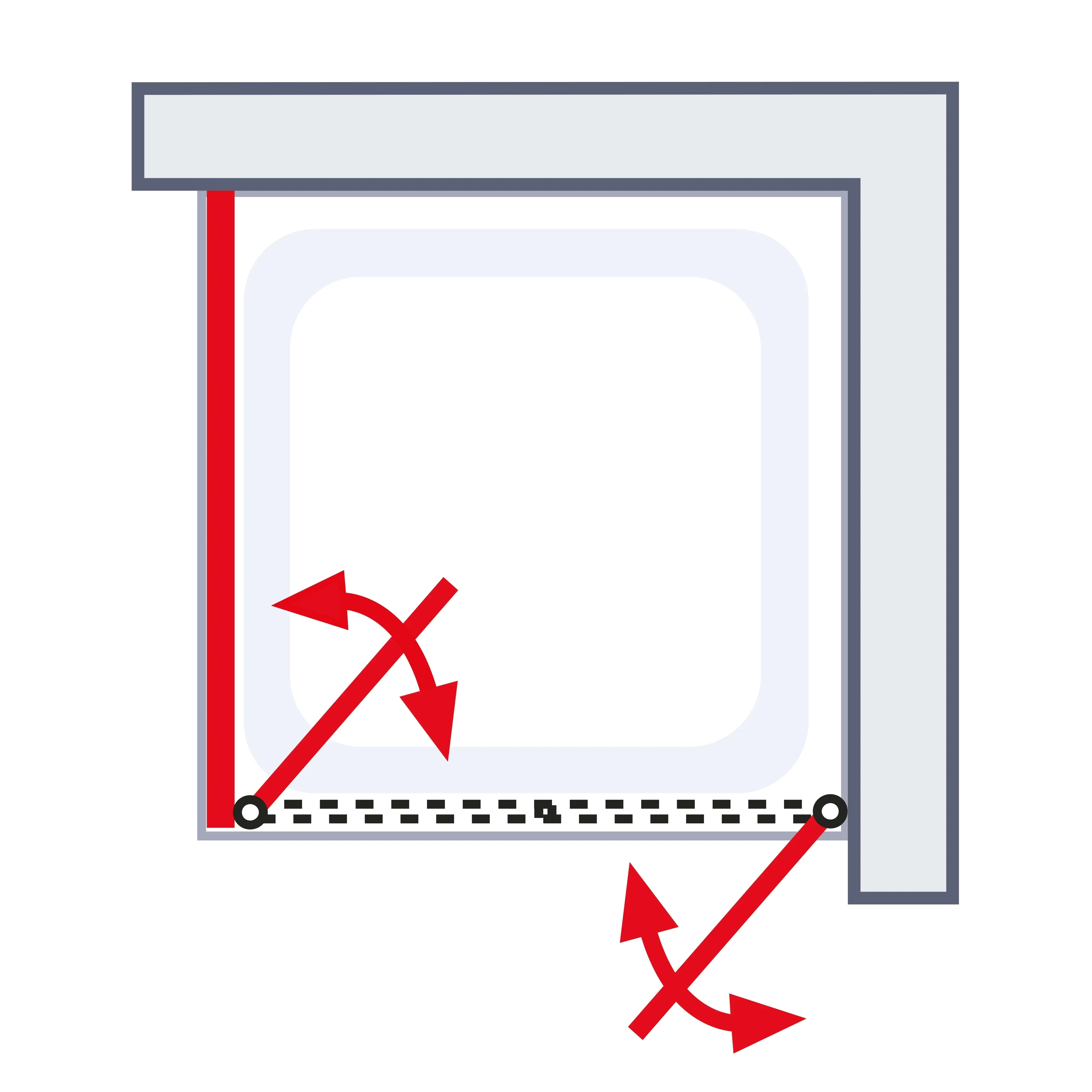 Schulte Pendeltür und Seitenwand links 90 x 90 x 200 cm Garant 2.0 mattschwarz Türanschlag rechts