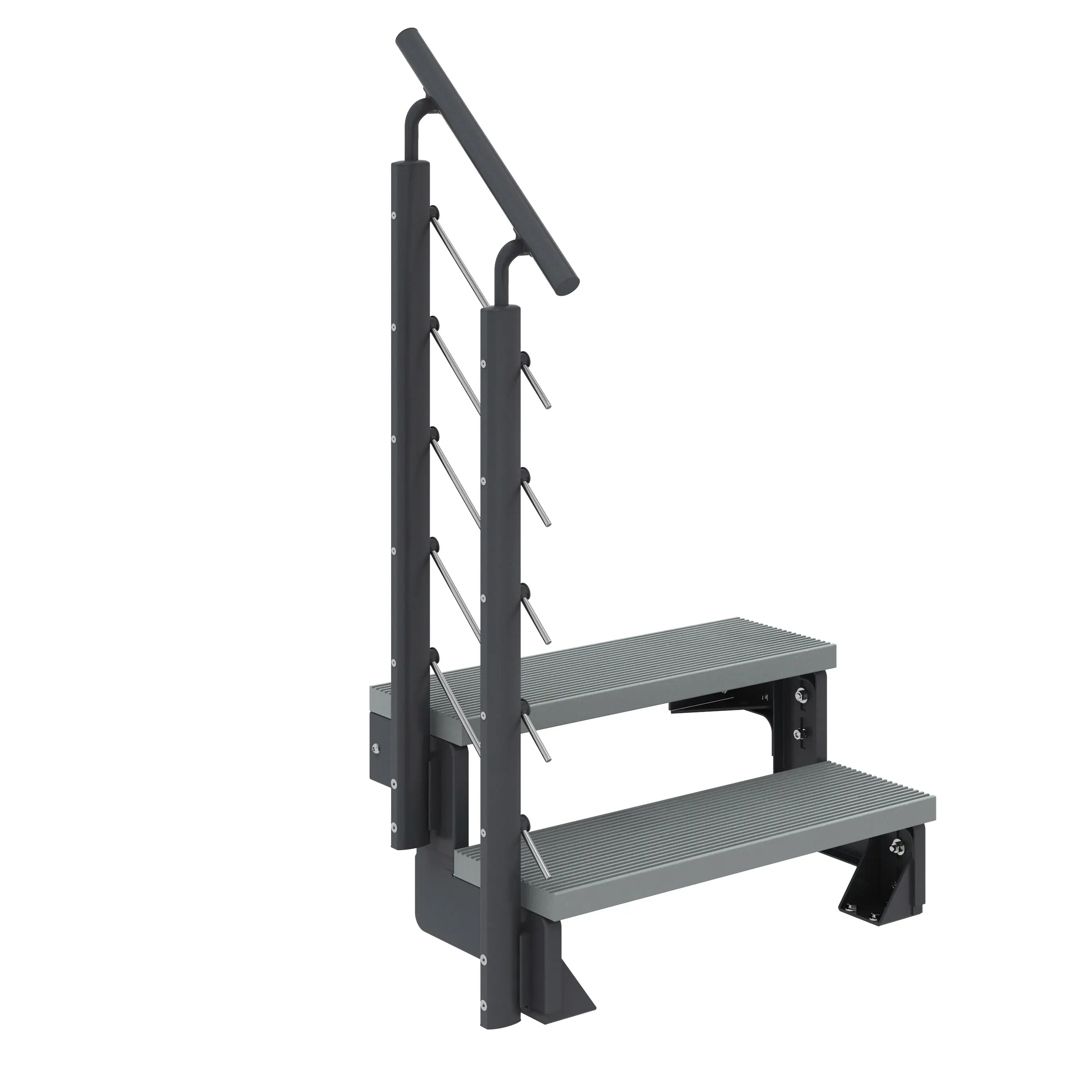 Dolle Außentreppe Trimax Gardentop 2 Stufen 100 cm inkl. einseitigem Geländer grau