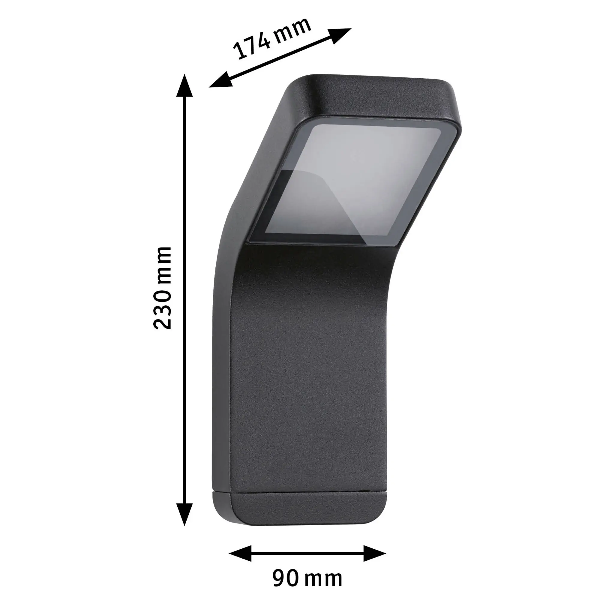 Paulmann LED Außen-Wandleuchte Kulma anthrazit 23 x 9 cm warmweiß