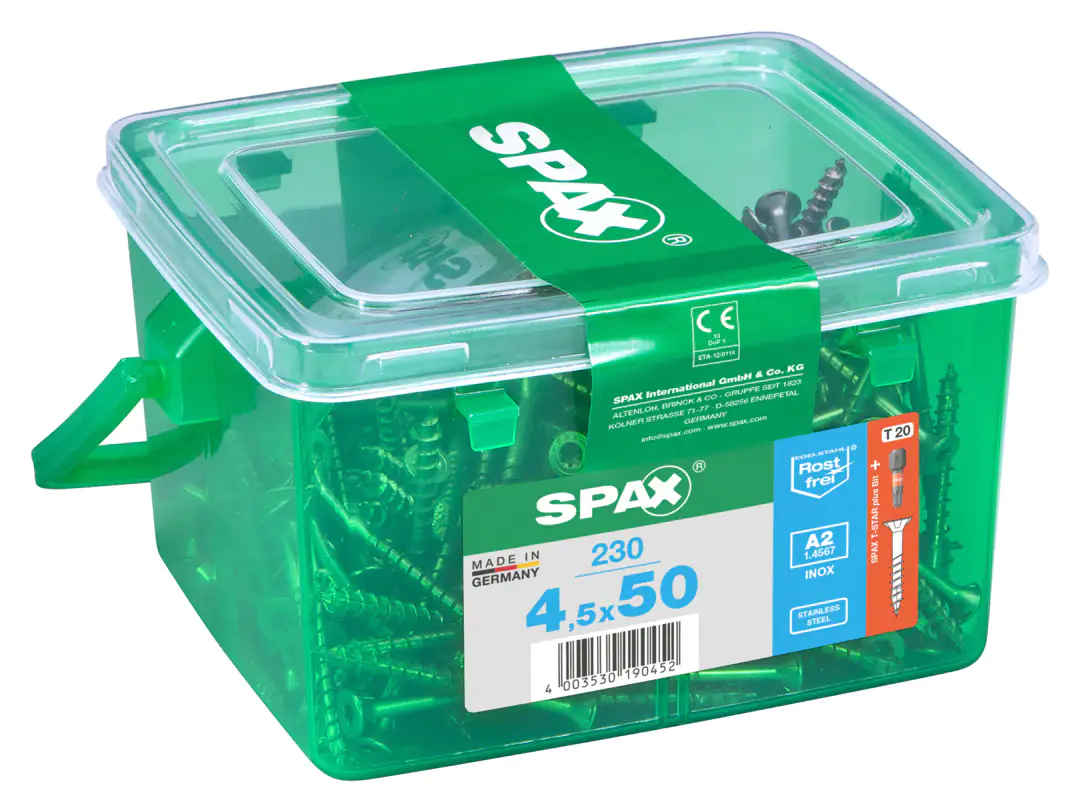 Spax Universalschrauben 4.5 x 50 mm TX 20 - 230 Stück Edelstahl