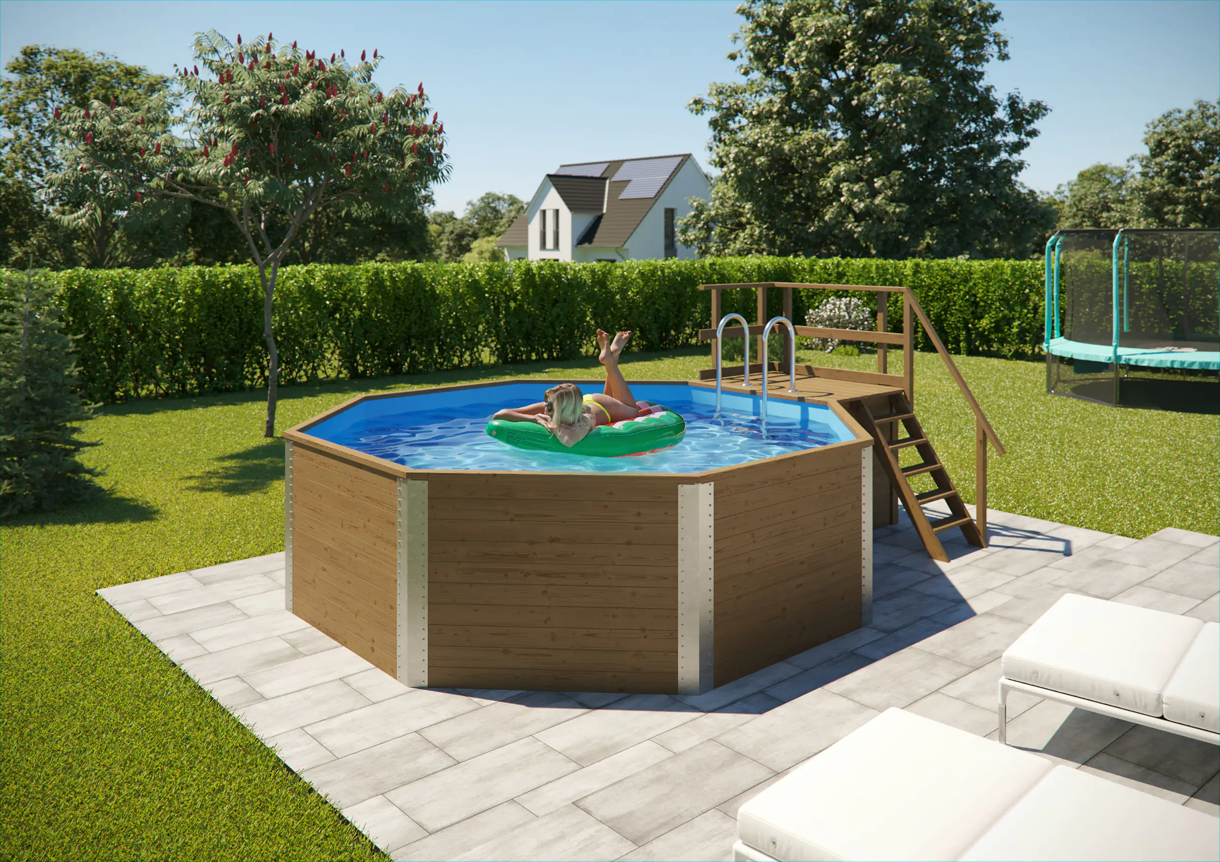 Weka Massivholzpool-Set Aruba Profi-Set 397 x 116 cm inkl. Sandfilteranlage