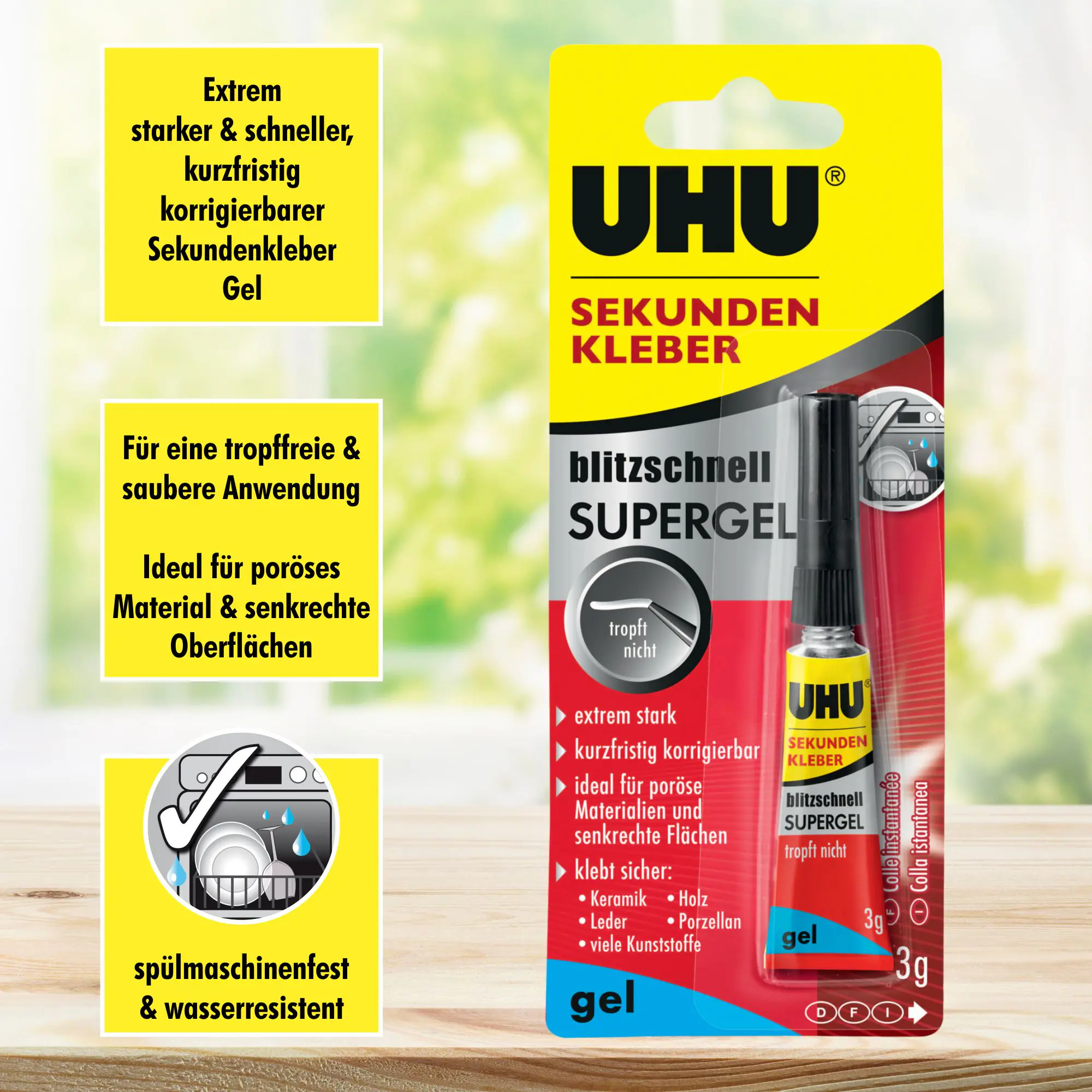 UHU Sekundenkleber blitzschnell Supergel 3 g