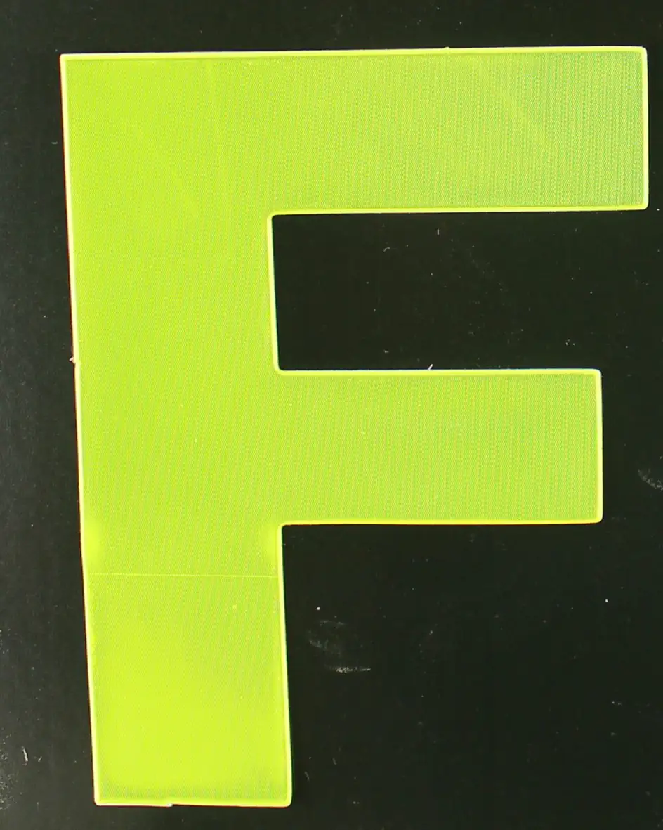 Conacord Reflektierender Klebebuchstabe "F" gelb 80 mm