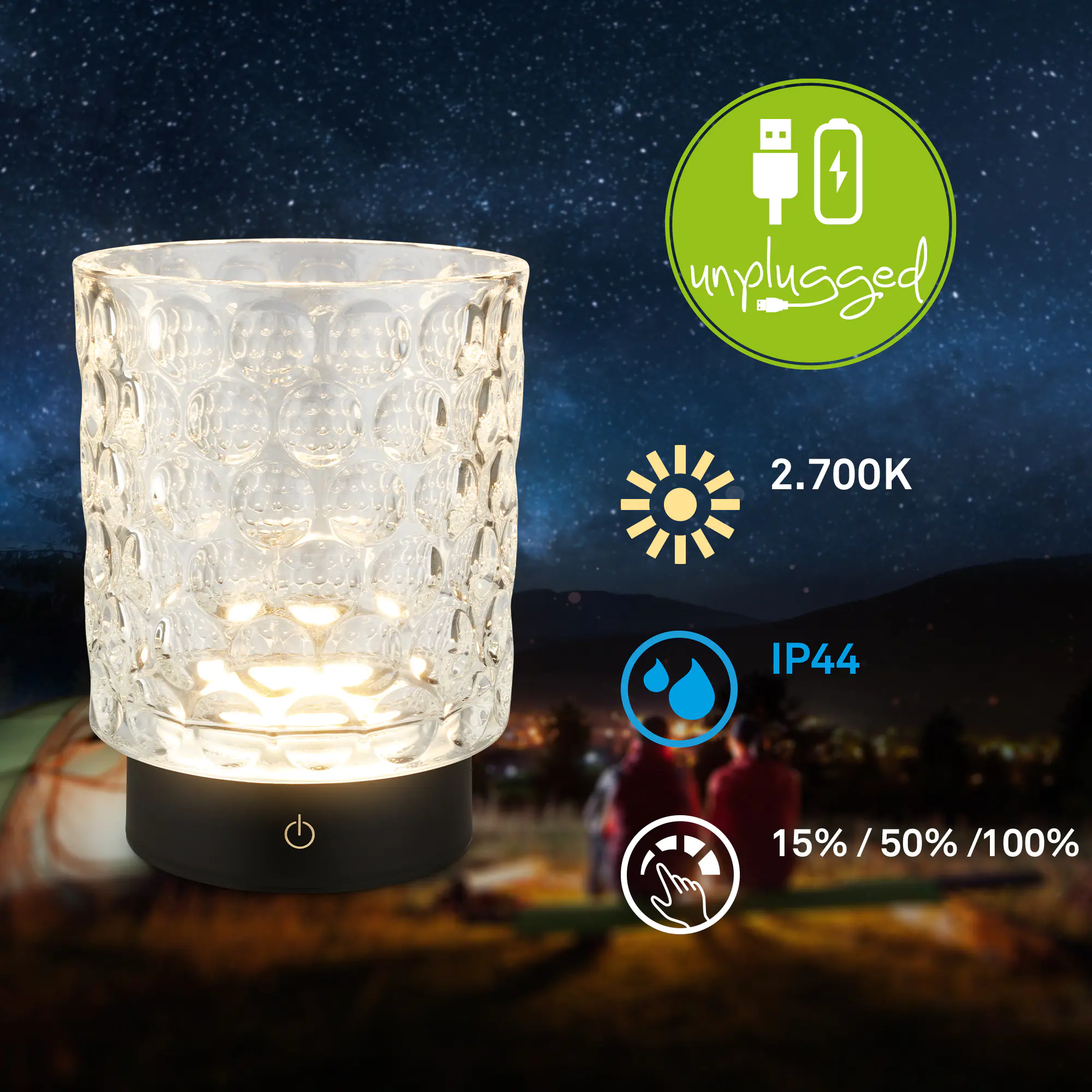 Briloner LED Akku-Tischleuchte Sunora weiß 15 cm warmweiß dimmbar