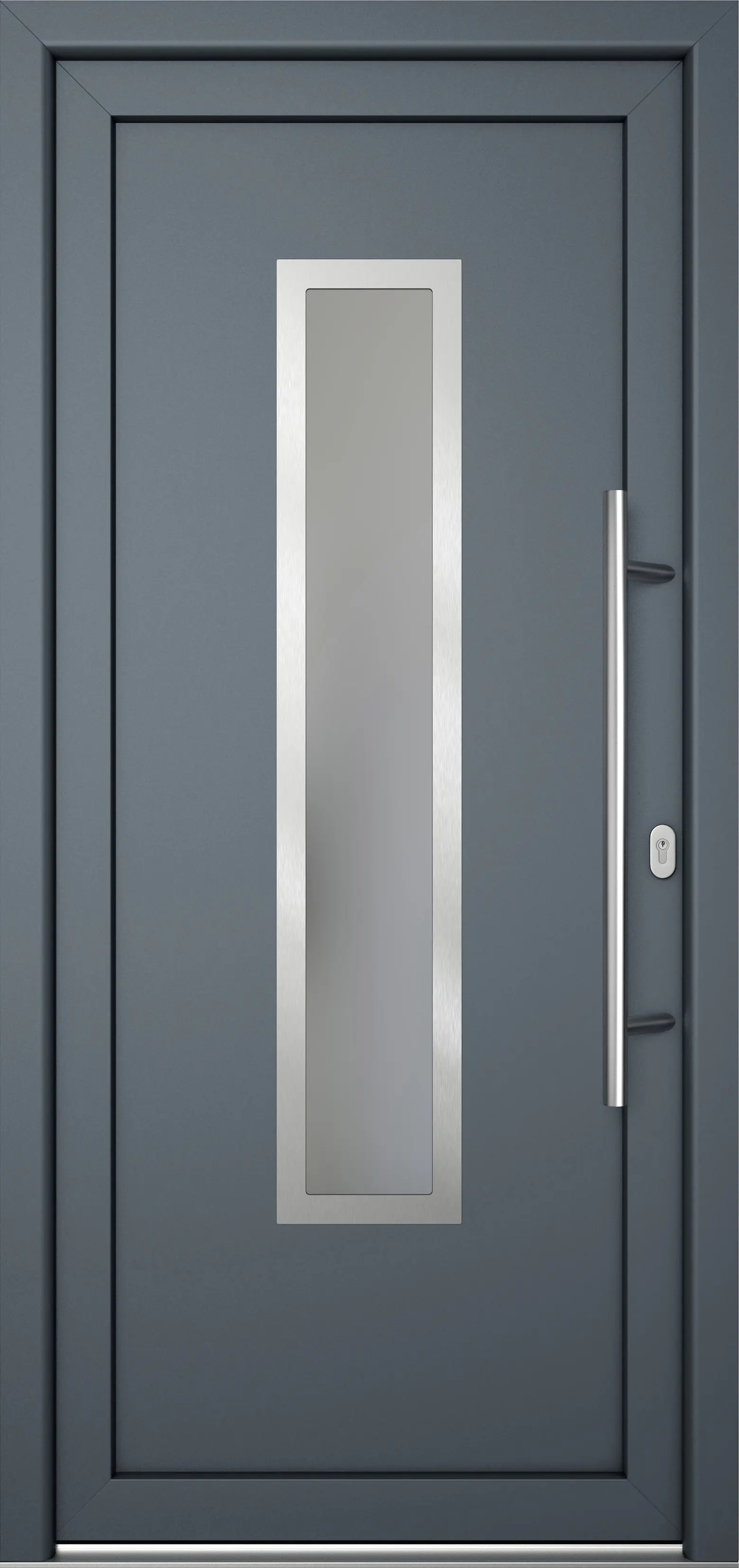 Meeth Haustür Signum Pro PVC Modell 32 108 x 200 cm DIN Rechts weiß/titan