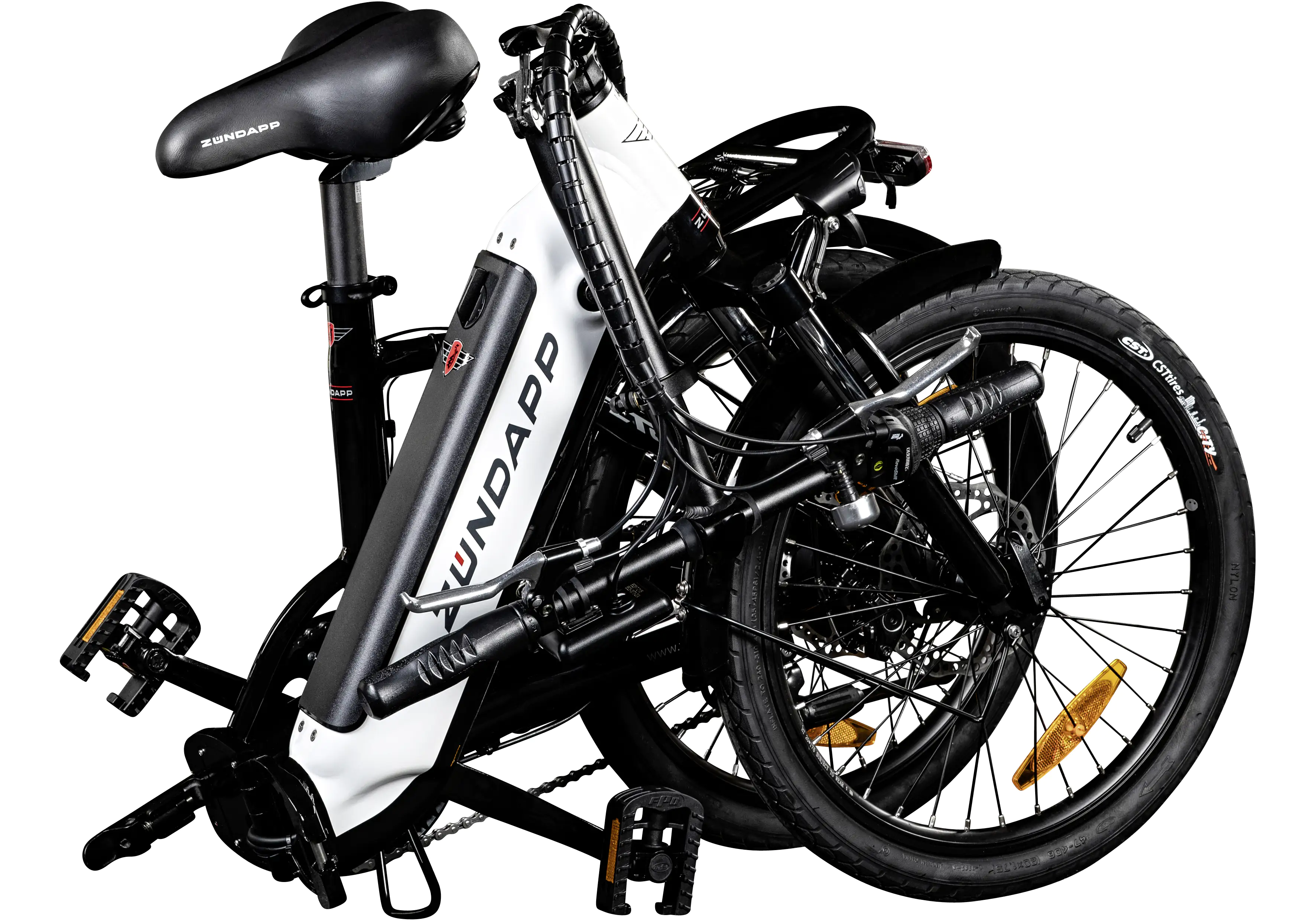 Zündapp E-Bike Faltrad ZT20R 20 Zoll RH 35cm 6-Gang 468 Wh schwarz weiß
