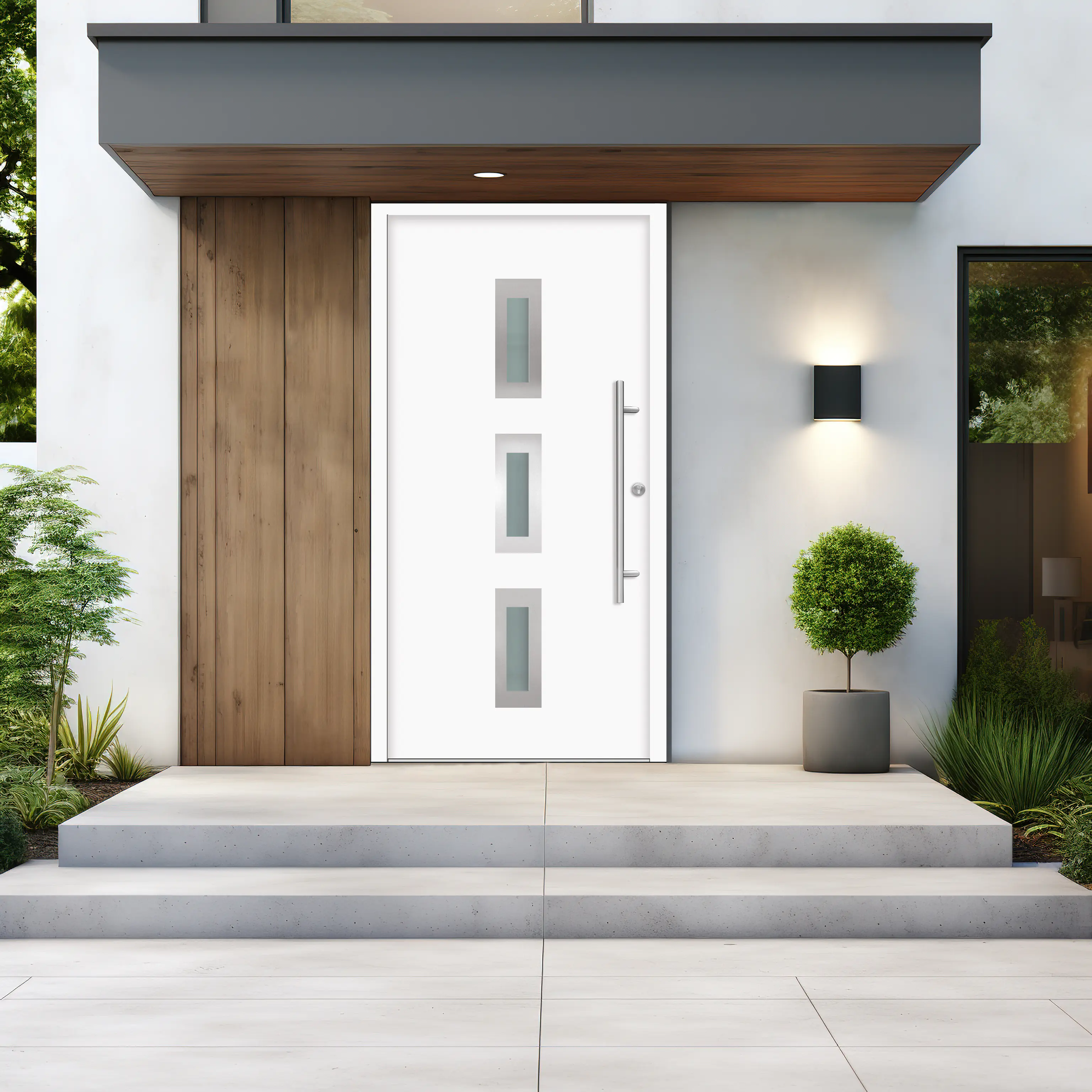 Splendoor Haustür Passivedoor Premium B02 Weiß DIN Rechts 110 x 210 cm