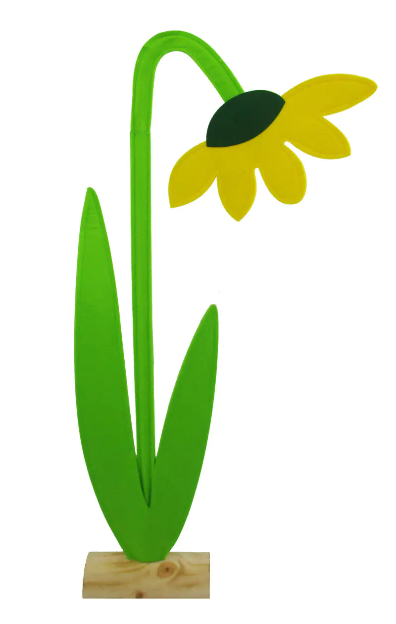 TrendLine Dekostecker Blume Filz 80 x 40 cm gelb grün