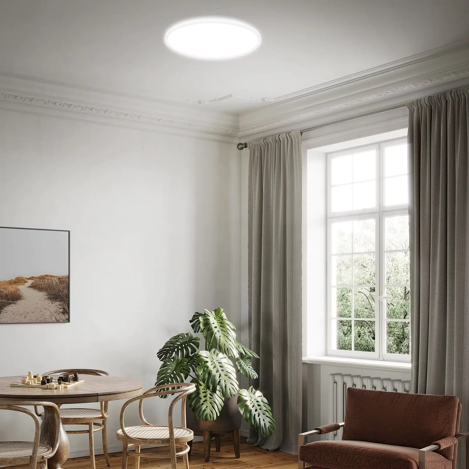 Briloner LED Panel Slim Ø 48 cm, weiß utraflach CCT