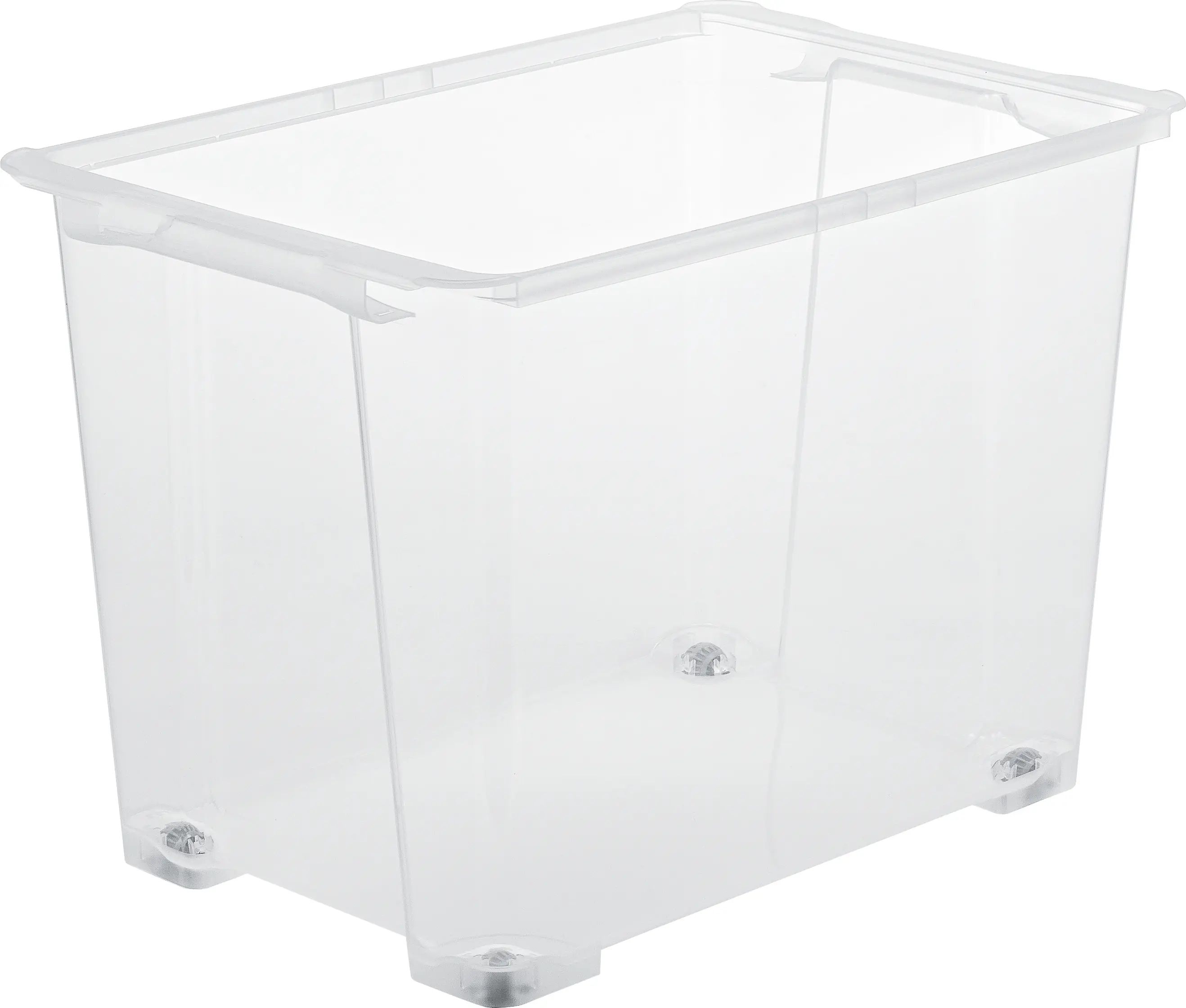 Rotho Aufbewahrungsbox Evo Easy mit Rollen 65 L transparent