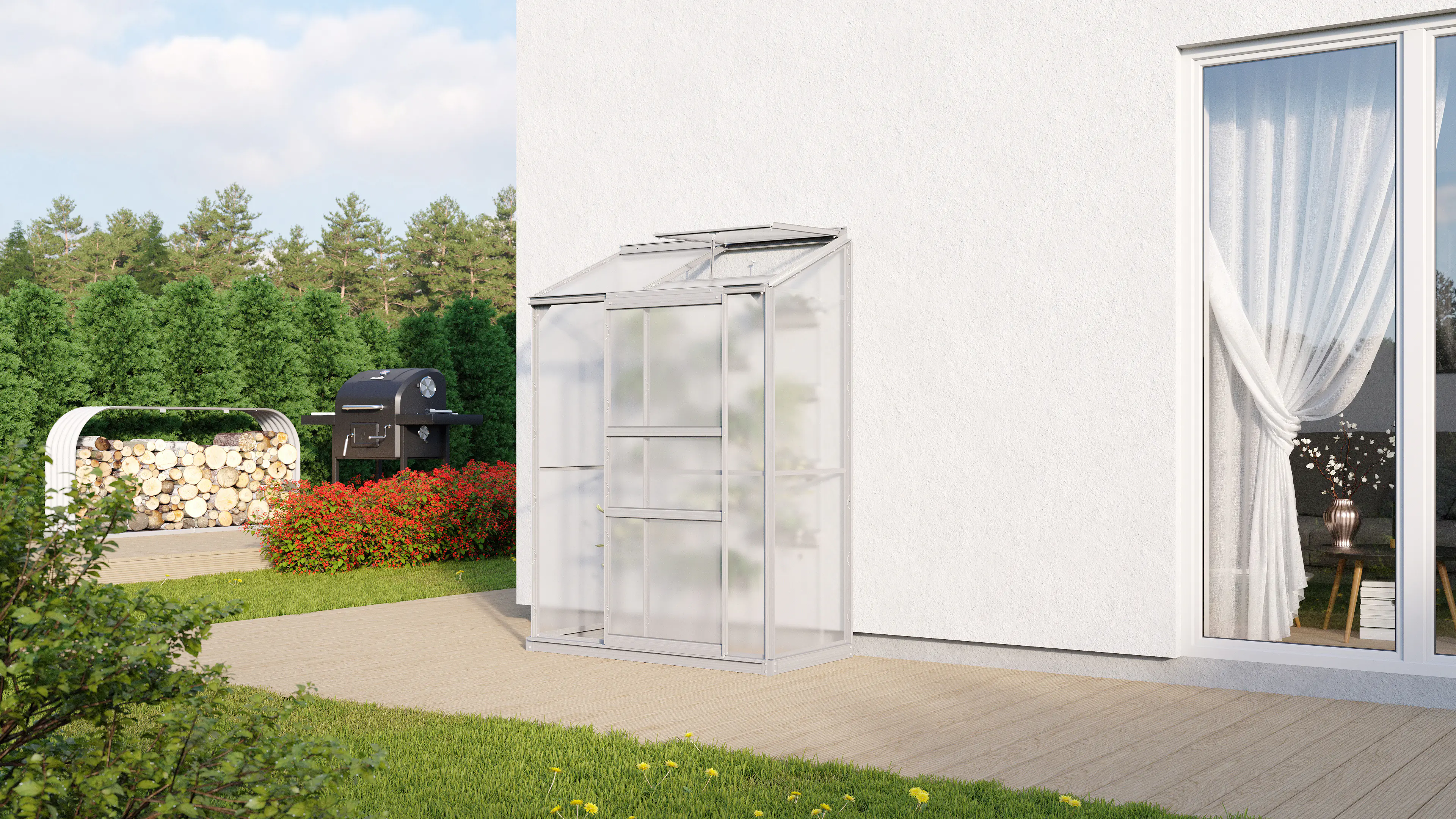 Vitavia Anlehngewächshaus Styx 900 65 x 130 cm 4 mm HPK