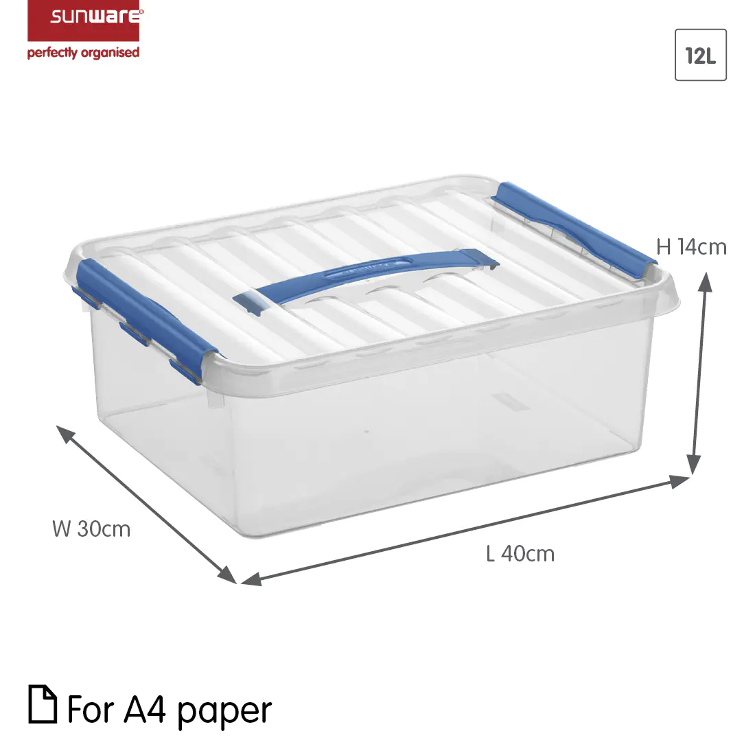 Sunware Aufbewahrungsbox Q-Line mit Deckel 40 x 30 cm 12 L transparent