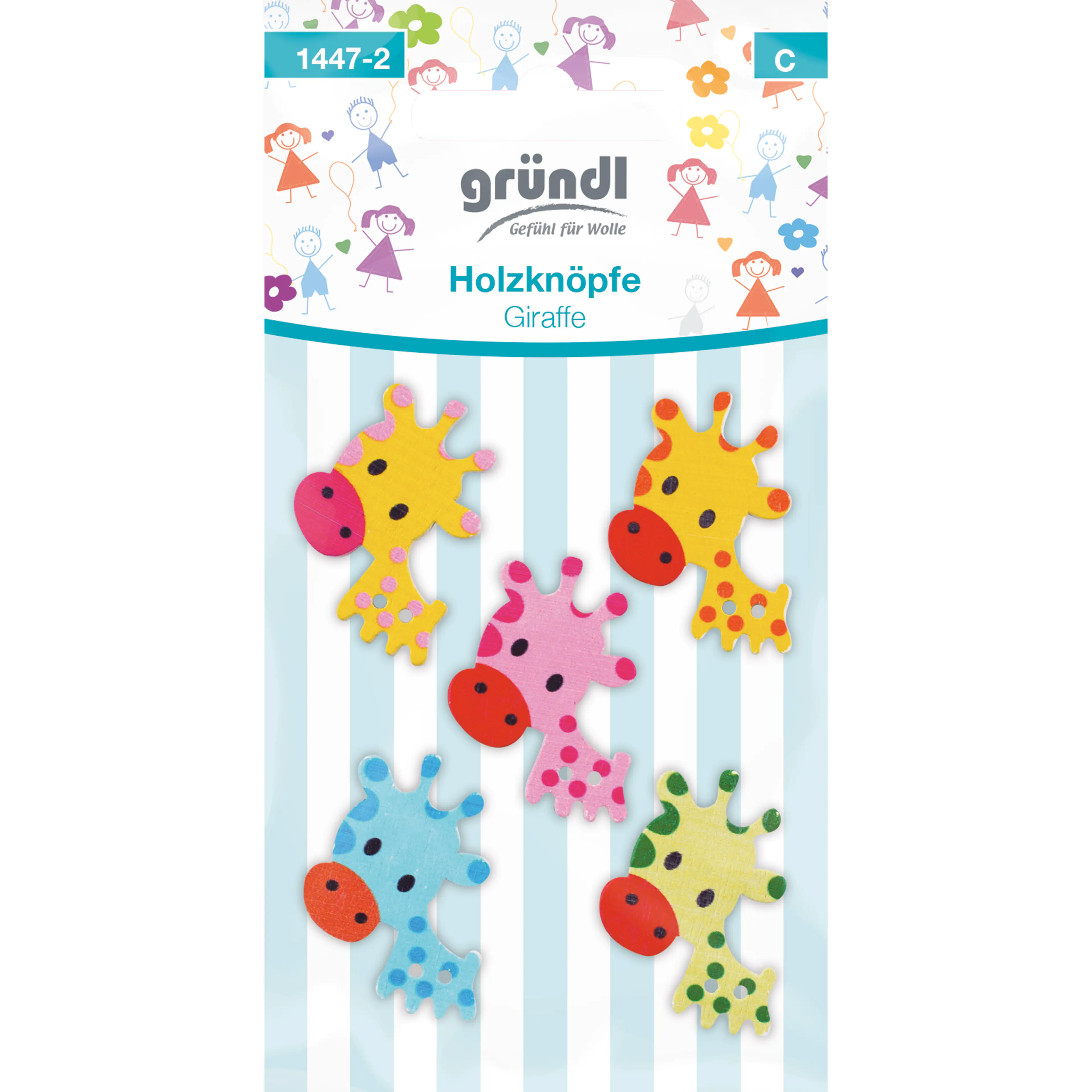 Gründl Holzknöpfe Motiv Giraffe