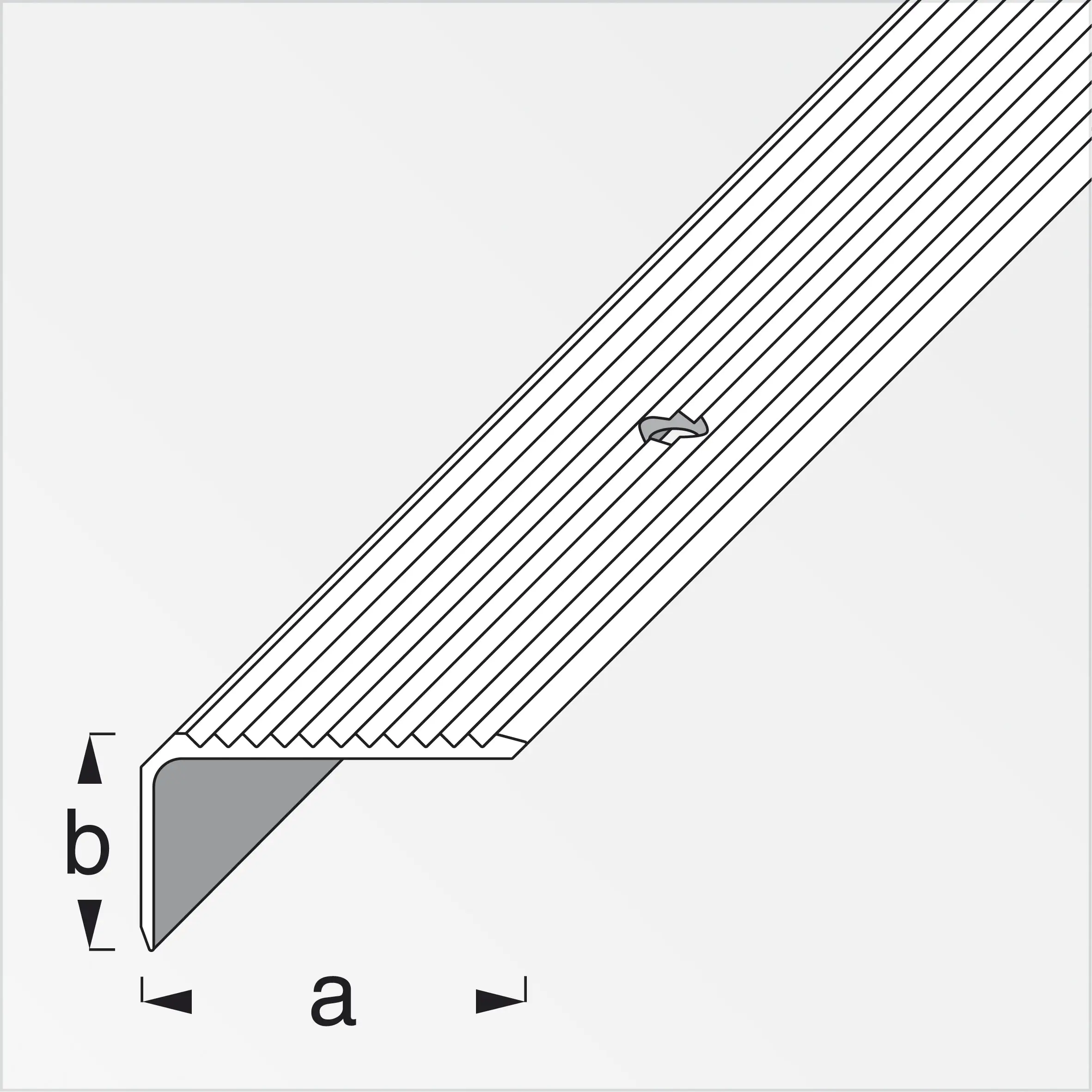 alfer Treppenprofil 1 m, 41 x 23 mm Aluminium eloxiert messing