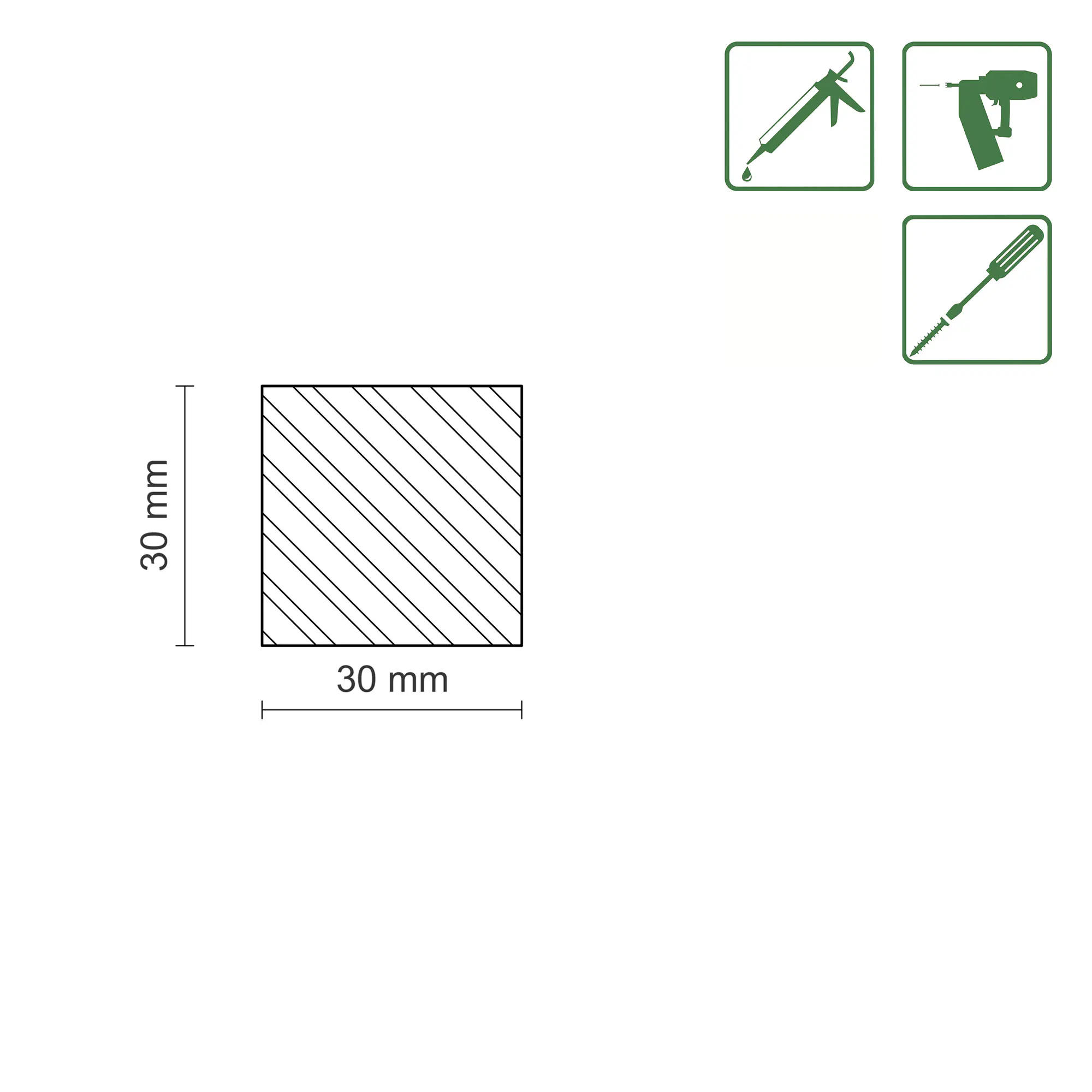 FN Neuhofer Flachleiste 200 cm 30 x 30 mm Fichte/Kiefer