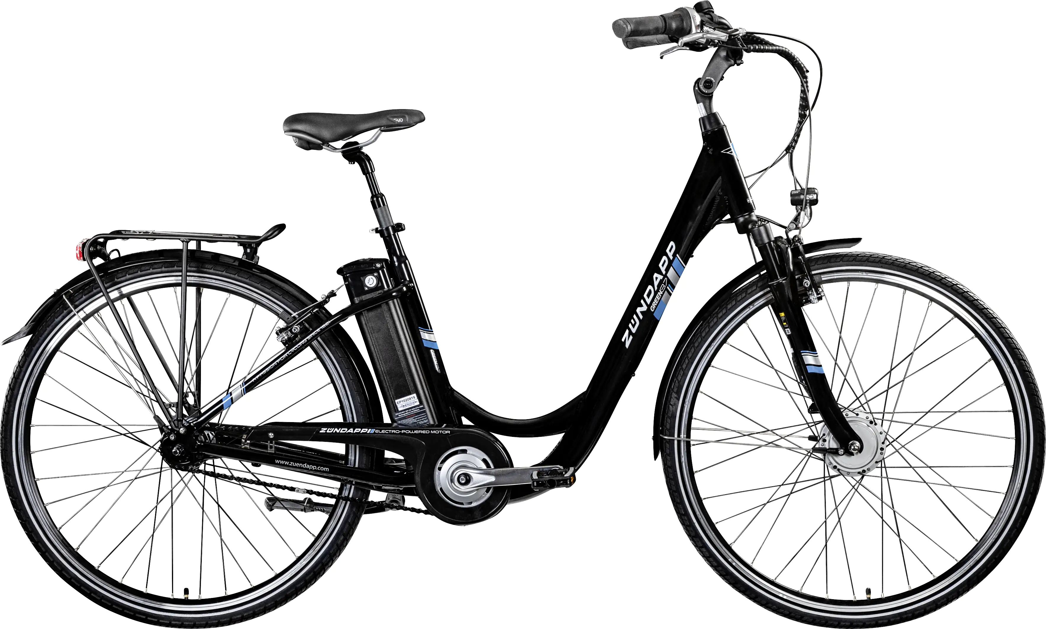 Zündapp E-Bike City Green 3.7 700c 28 Zoll RH 48cm 7-Gang 536 Wh schwarz blau